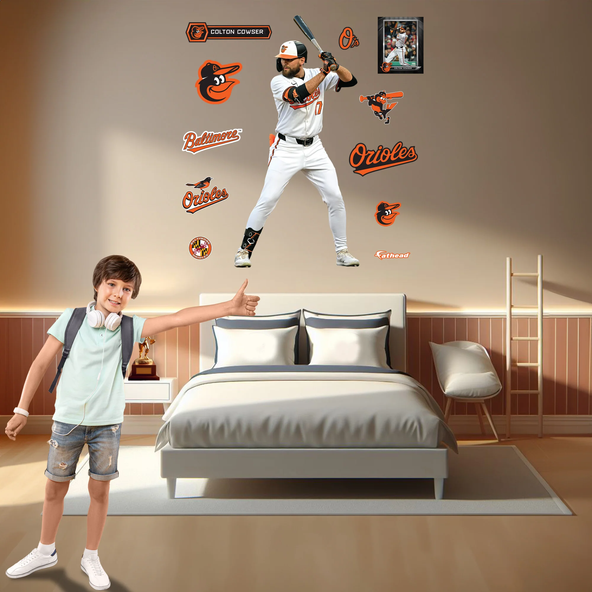 Colton Cowser - RealBig Collection - Official MLB - Baltimore Orioles - Reusable Vinyl Wall Decals - Image 3