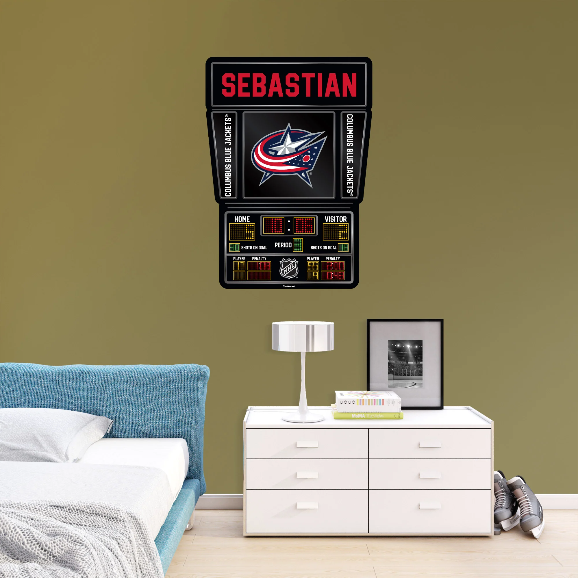 Columbus Blue Jackets - Scoreboard Graphic - With Personalized Name - Official NHL - Vinyl Transfer Decal - Image 2