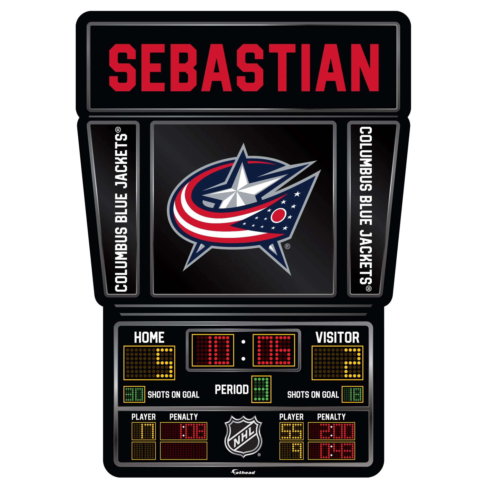 Columbus Blue Jackets - Scoreboard Graphic - With Personalized Name - Official NHL - Vinyl Transfer Decal - Image 6
