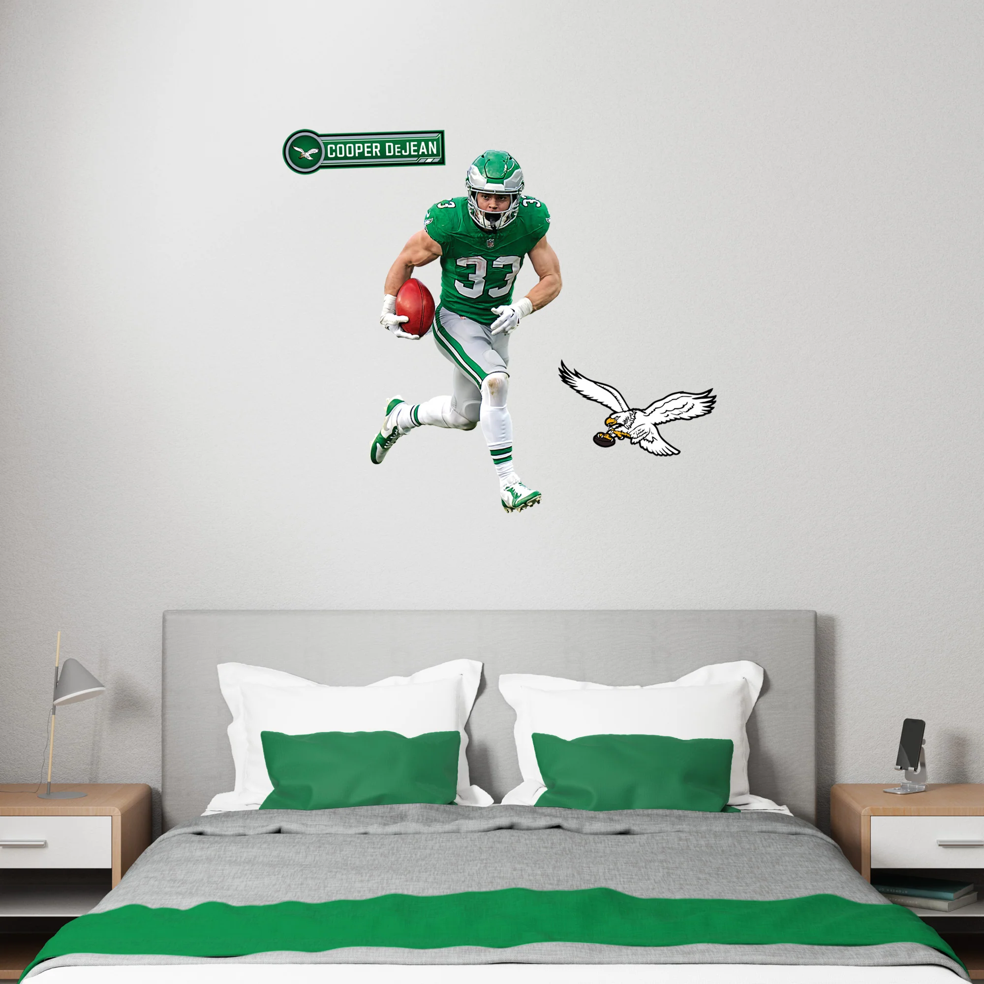 Cooper DeJean - RealBig Throwback Collection - Official NFL - Philadelphia Eagles - Reusable Vinyl Wall Decals - Image 4