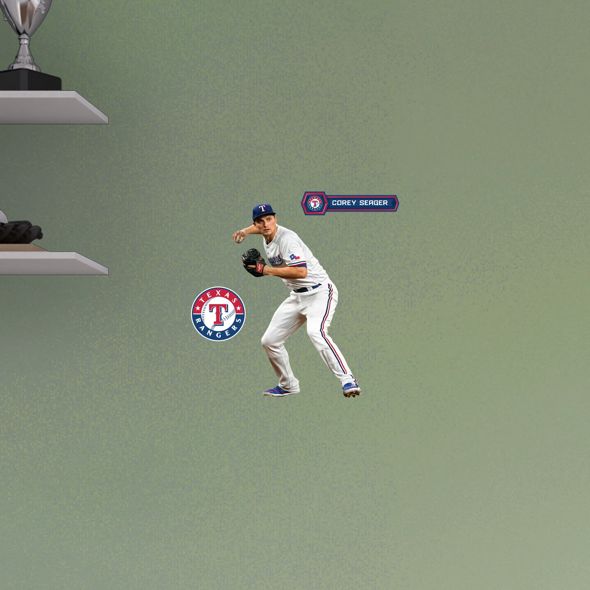 Corey Seager - RealBig Fielding Collection - Official MLB - Texas Rangers - Reusable Vinyl Wall Decals - Image 7