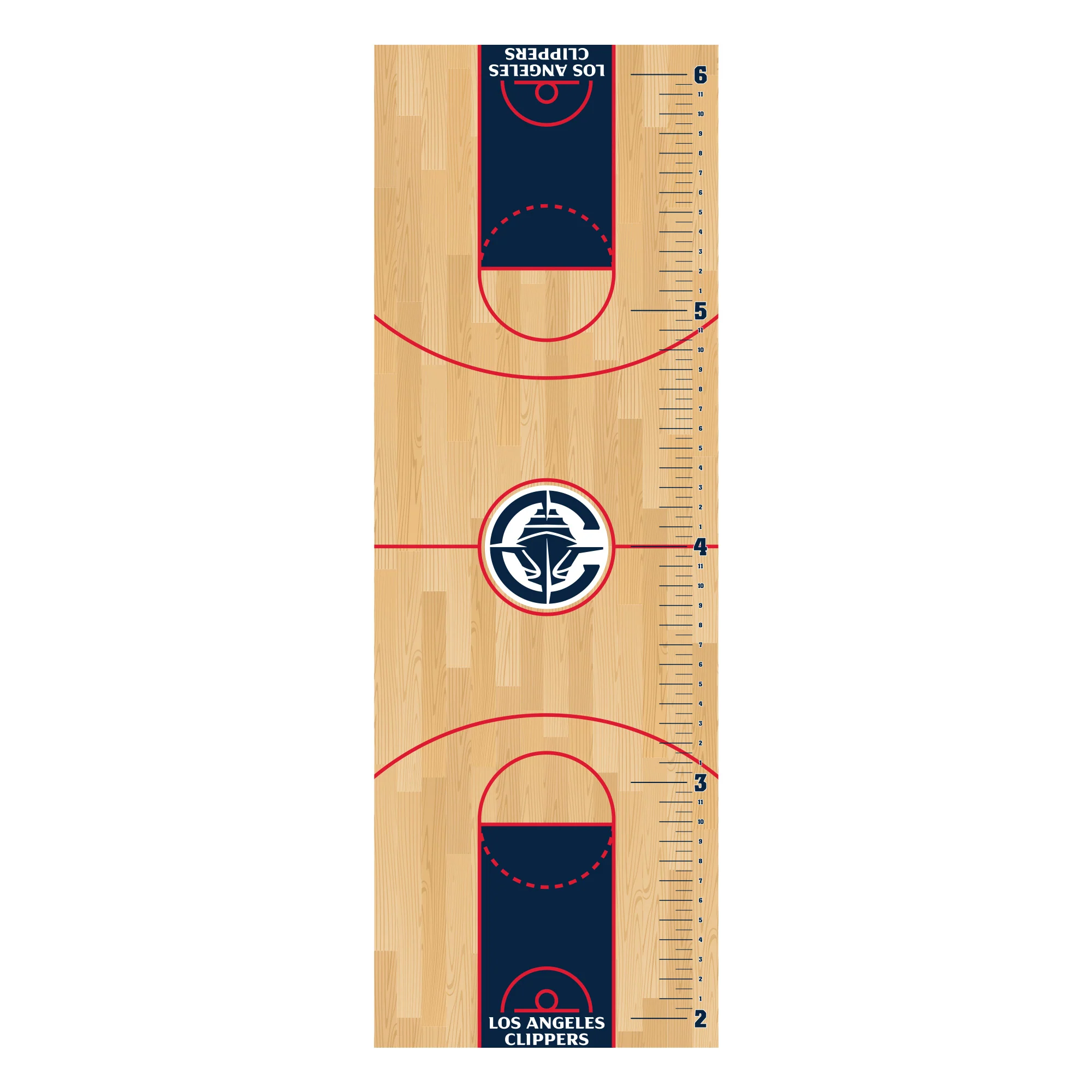 Court - Growth Chart - Official NBA - Los Angeles Clippers - Reusable Vinyl Wall Decal - Image 2