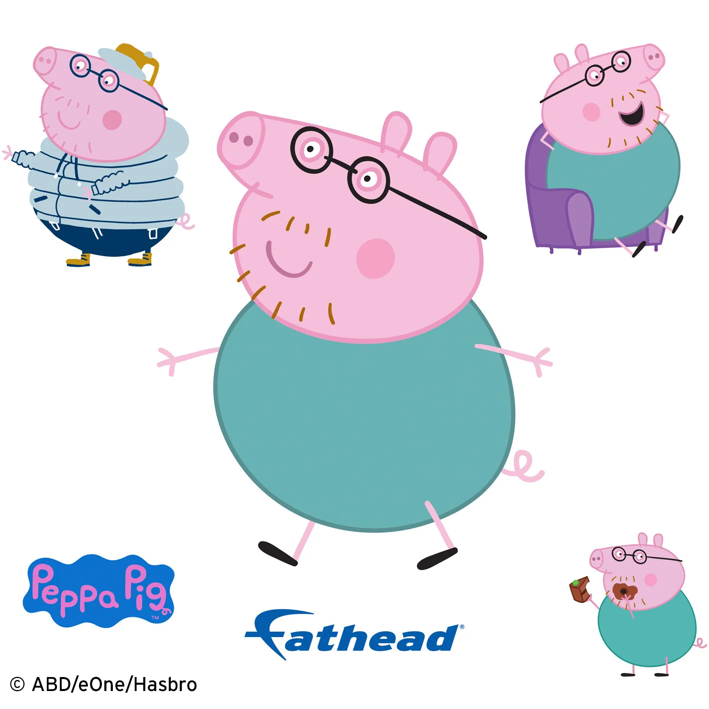 Daddy Pig - Peppa Pig - RealBig Collection - Official Hasbro - Reusable Vinyl Wall Decals - Image 2