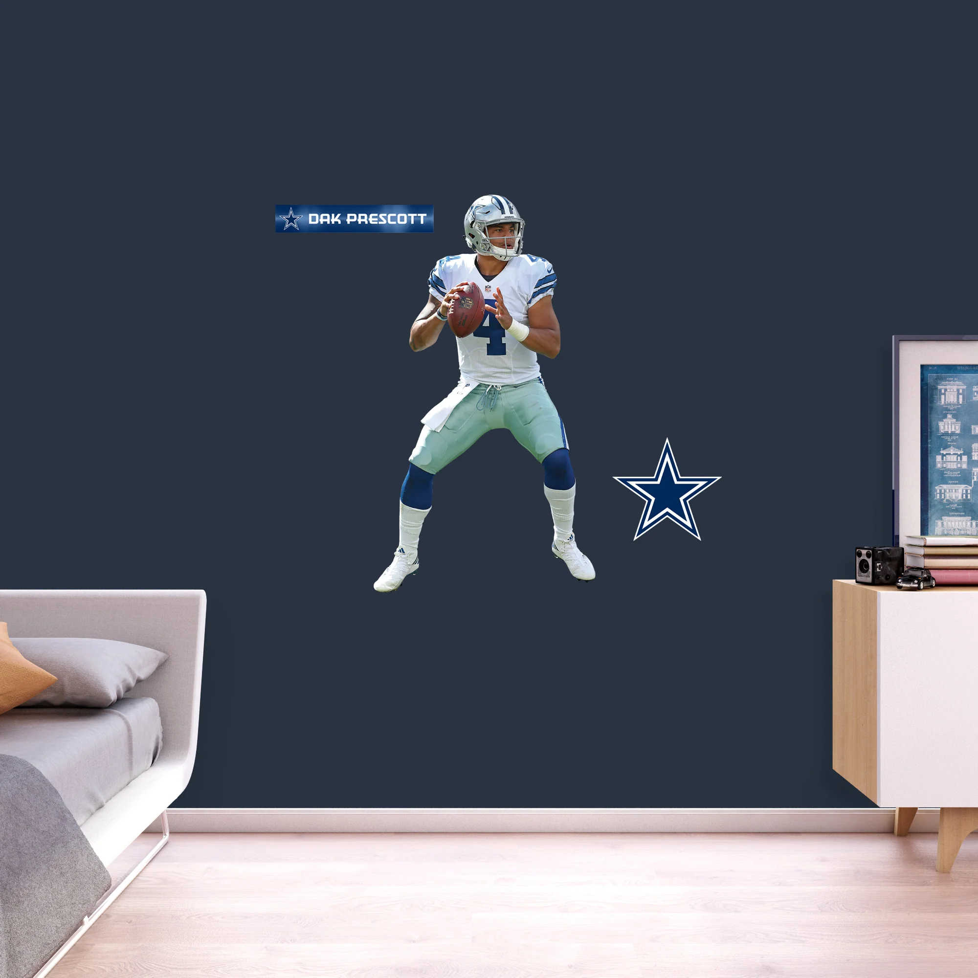 Dak Prescott - RealBig Collection - Official NFL - Dallas Cowboys - Reusable Vinyl Wall Decals #1 - Image 6