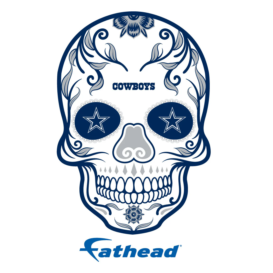 Dallas Cowboys - 5 Skull Minis (Mixed Sizes) - Official NFL - Reusable Vinyl Decals - Image 3