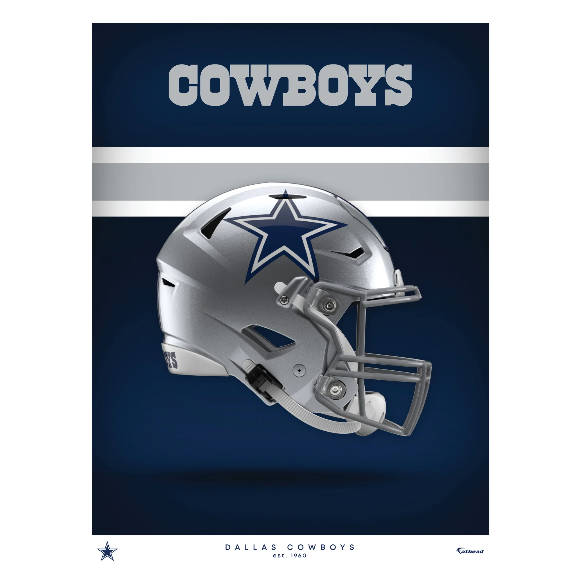 Dallas Cowboys - Helmet Series - Peel & Stick Poster - Official NFL - Reusable Vinyl Wall Decal - Image 2