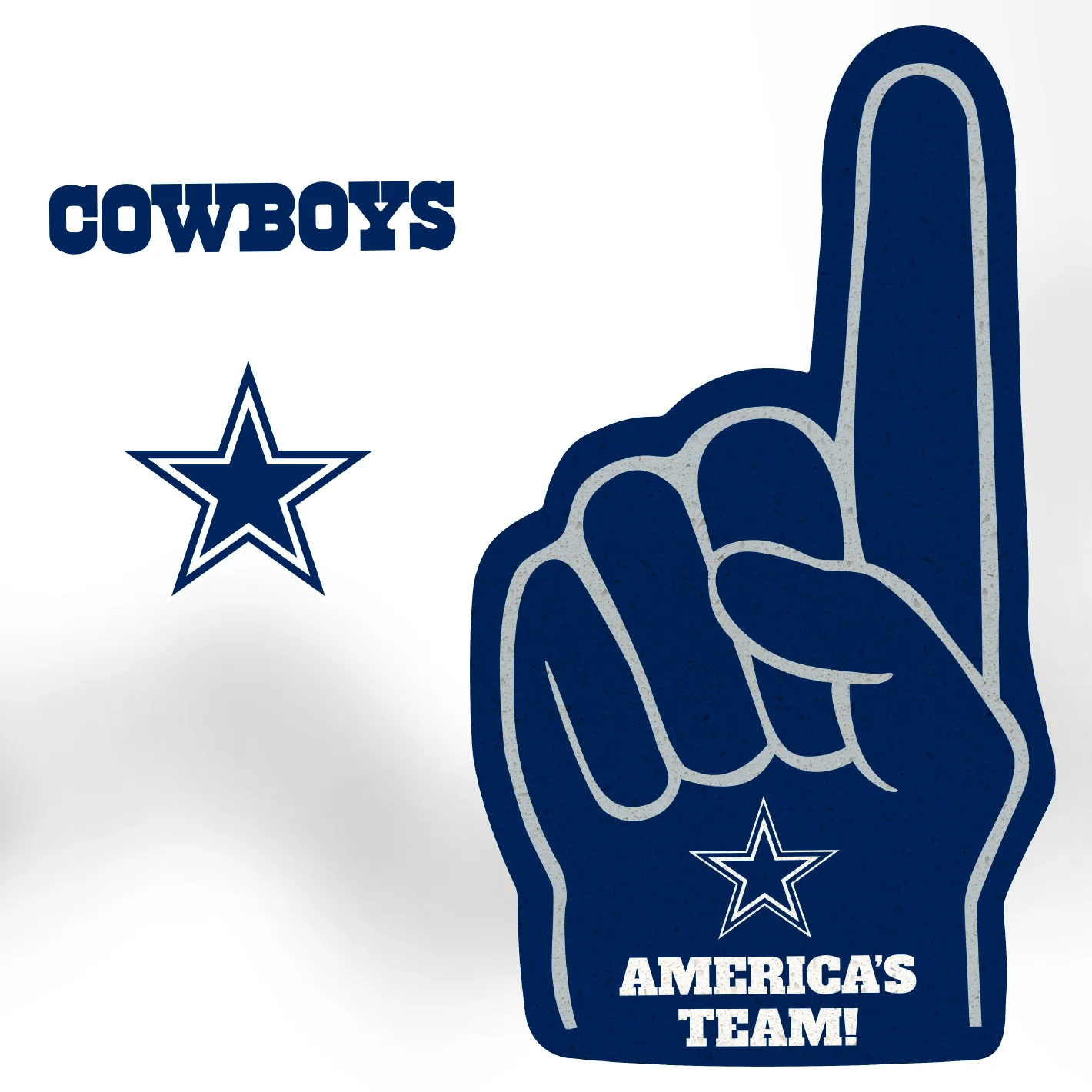 Dallas Cowboys - RealBig Foam Finger Collection - Official NFL - Reusable Vinyl Wall Decals - Image 2