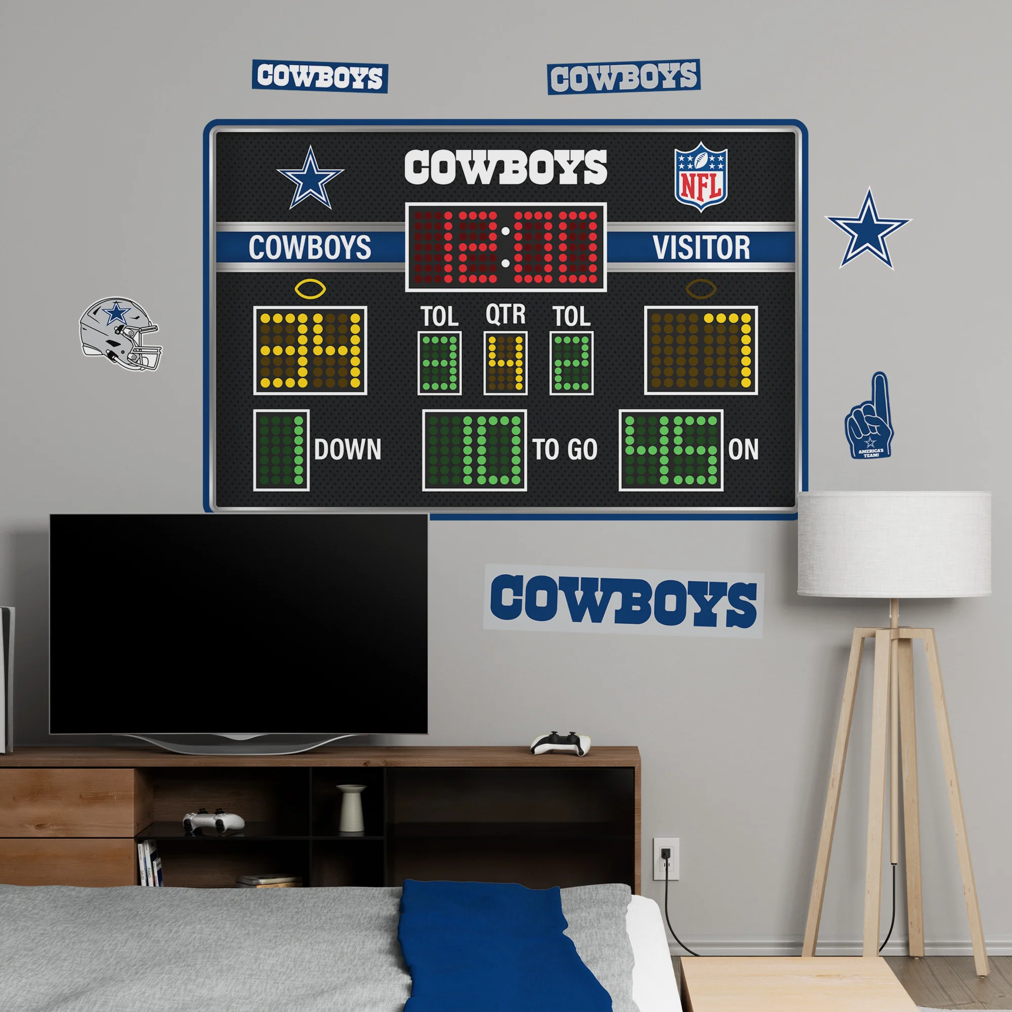 Dallas Cowboys - RealBig Scoreboard Collection - Official NFL - Reusable Vinyl Wall Decals