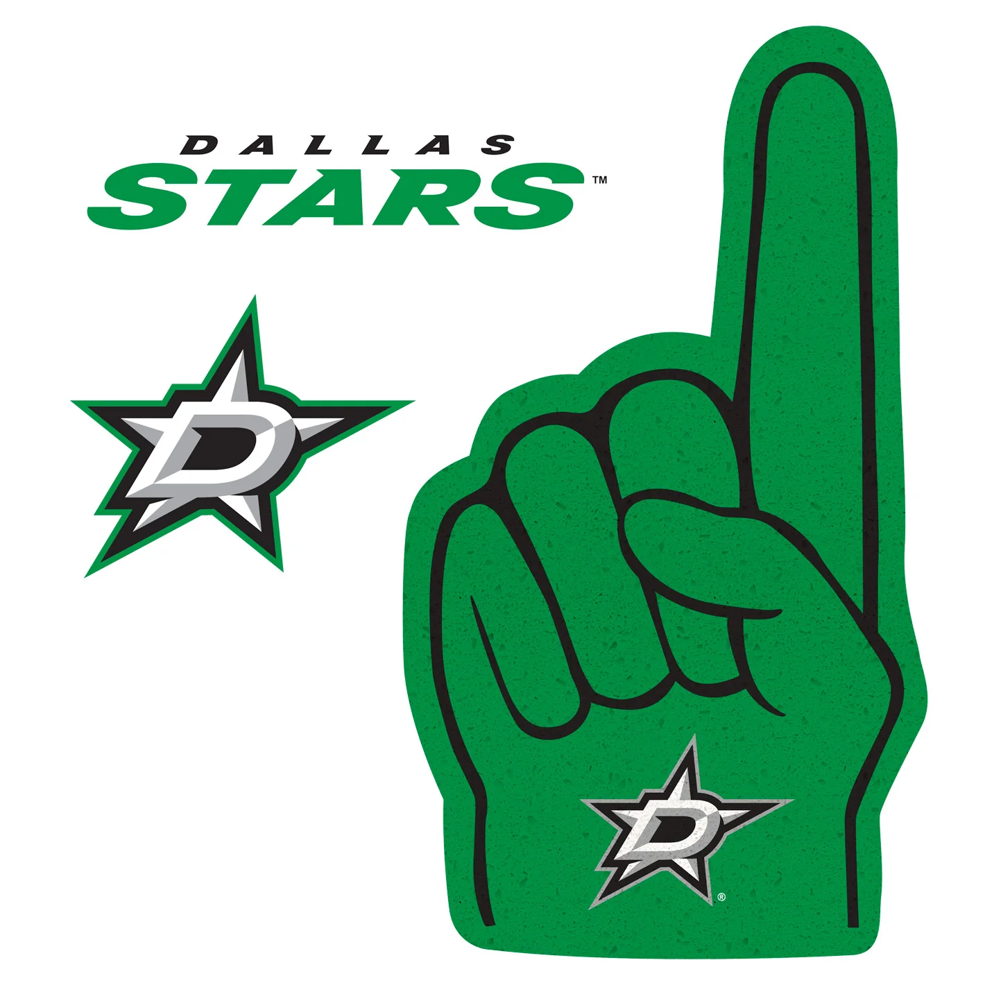 Dallas Stars - RealBig Foam Finger Collection - Official NHL - Reusable Vinyl Wall Decals - Image 3