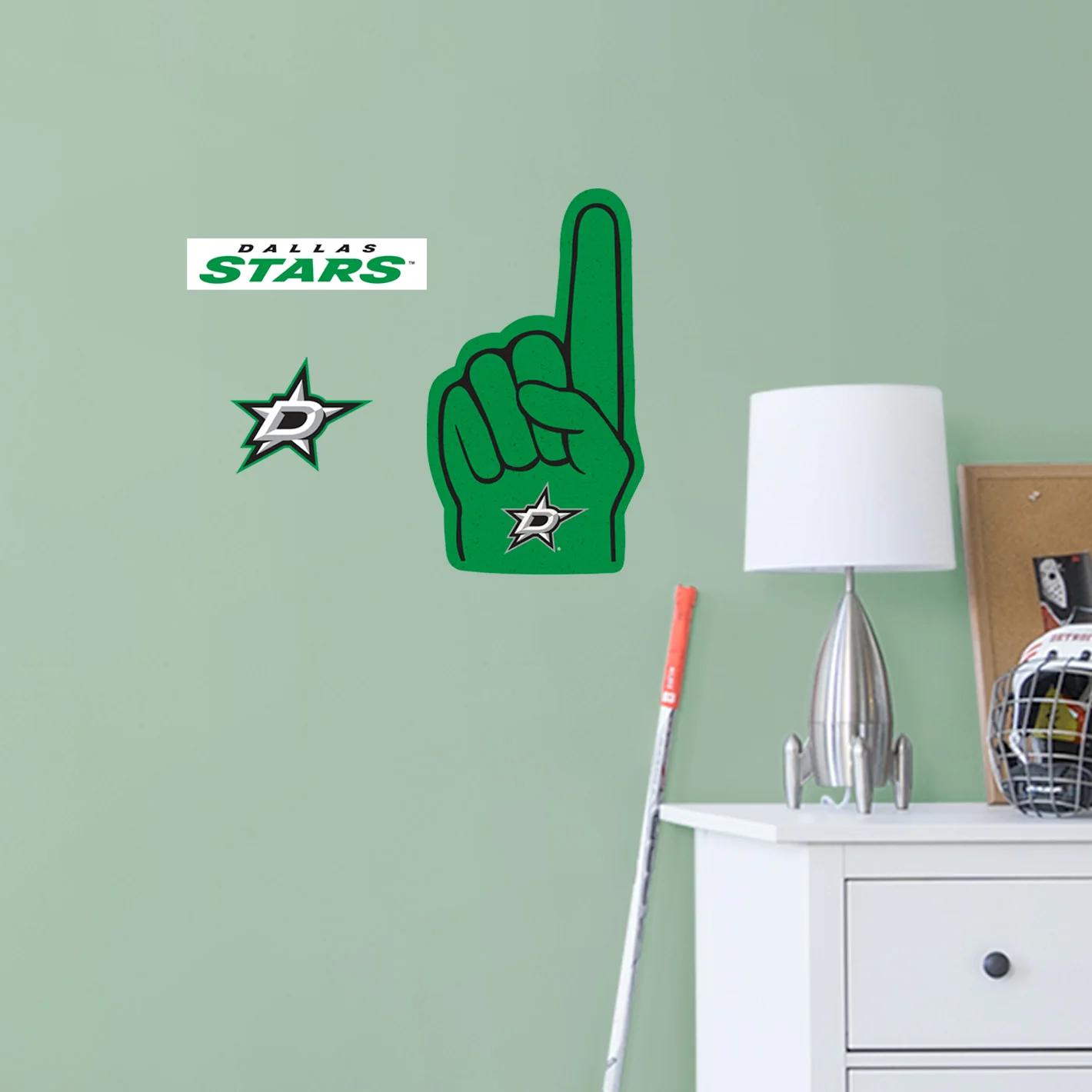 Dallas Stars - RealBig Foam Finger Collection - Official NHL - Reusable Vinyl Wall Decals - Image 8