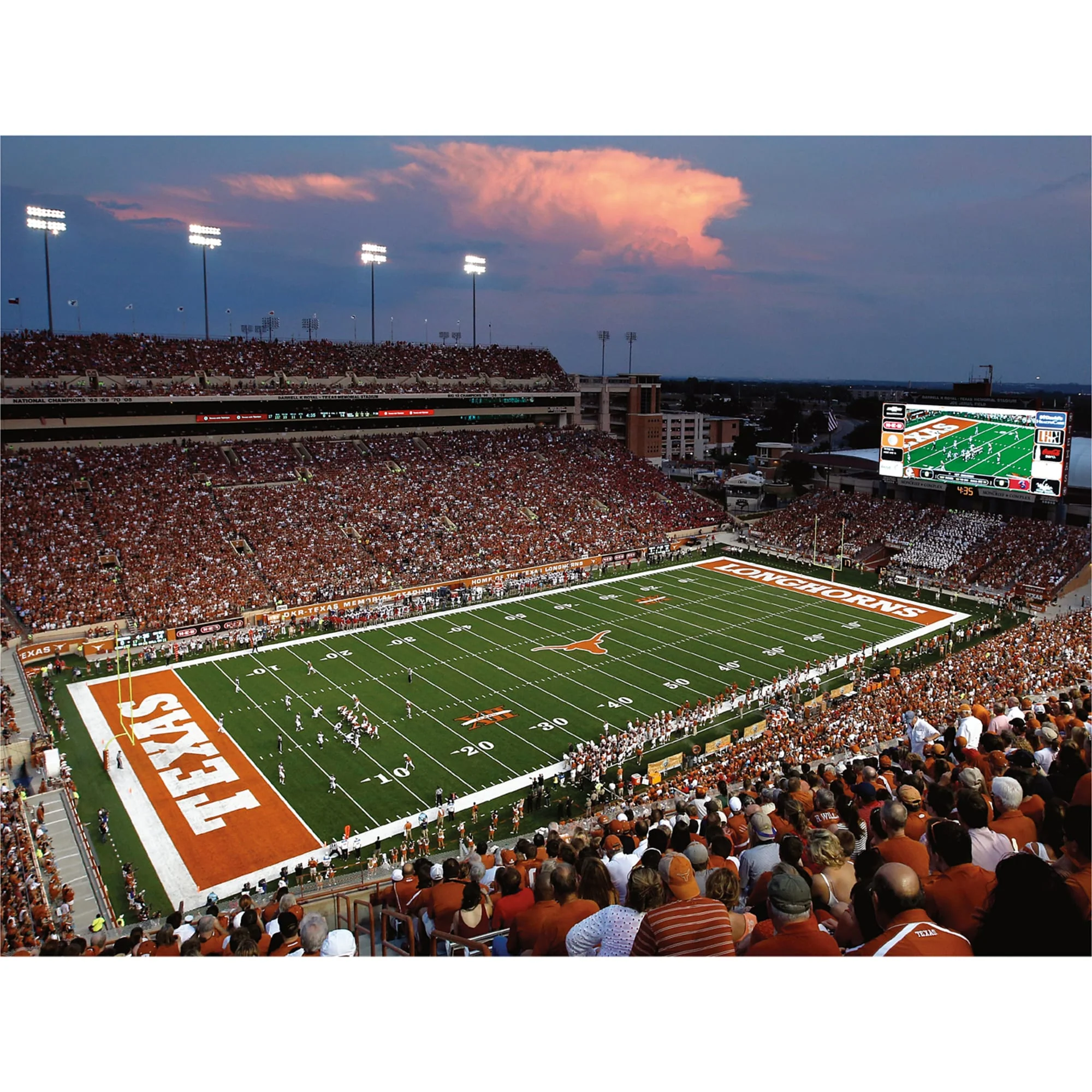 Darrell K. Royal Texas Memorial Stadium - Endzone View - Peel & Stick Poster - Official NCAA - Texas Longhorns - Reusable Vinyl Wall Decal