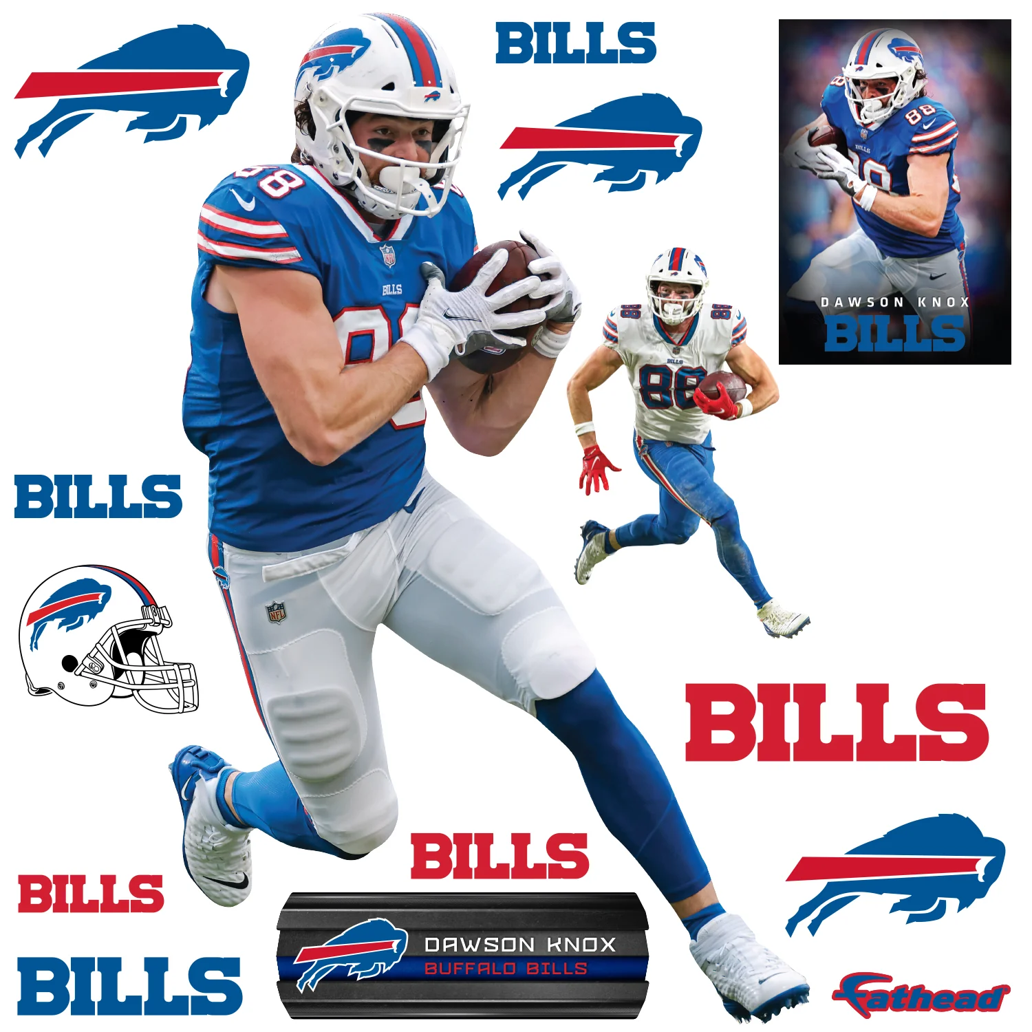 Dawson Knox - RealBig Collection - Official NFL - Buffalo Bills - Reusable Vinyl Wall Decals - Image 2