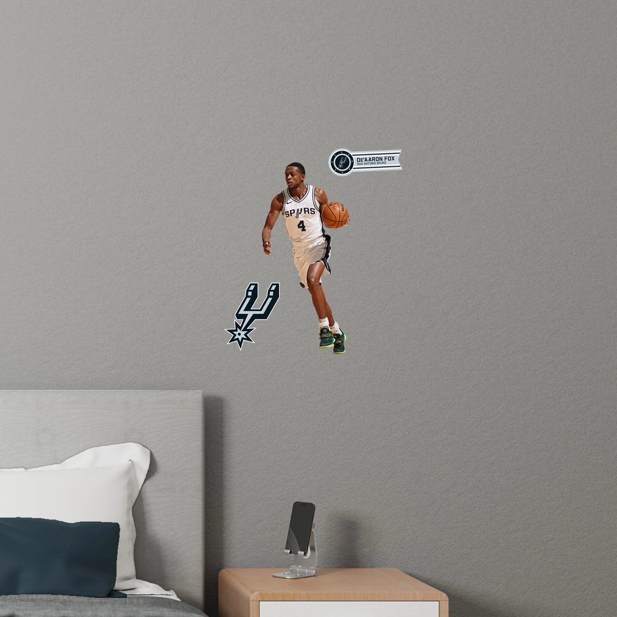 De'Aaron Fox - RealBig Collection - Official NBA - San Antonio Spurs - Reusable Vinyl Wall Decals - Image 6