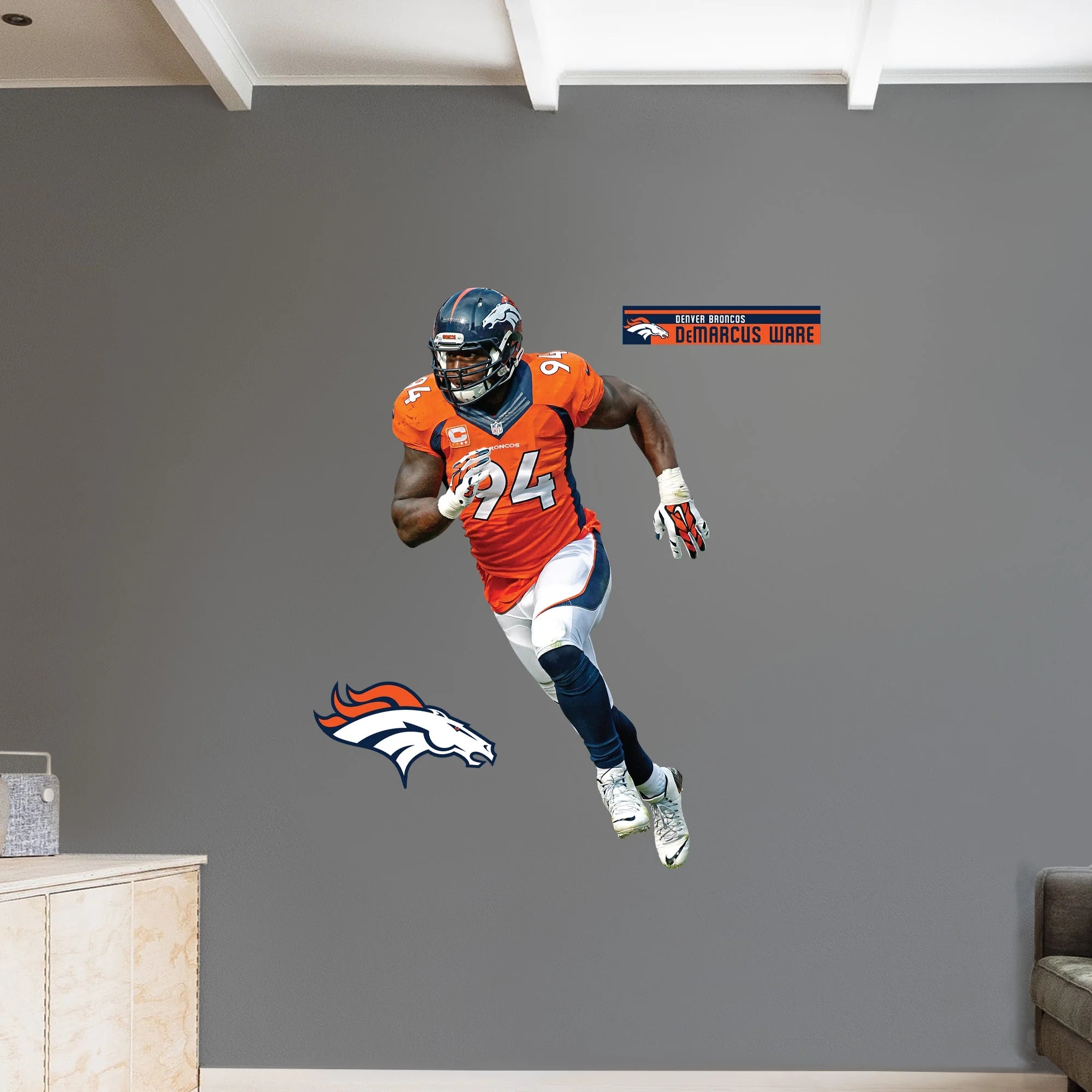 DeMarcus Ware - RealBig Legend Collection - Official NFL - Denver Broncos - Reusable Vinyl Wall Decals - Image 6