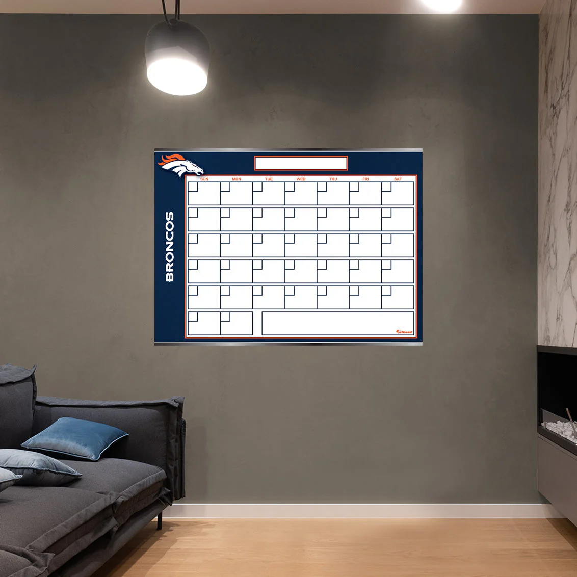 Denver Broncos - Dry Erase Calendar - Official NFL - Reusable Vinyl Wall Decal - Image 2