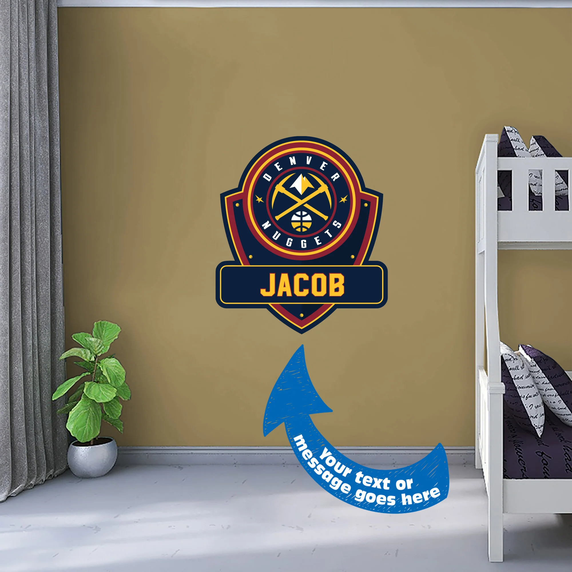Denver Nuggets - Badge - With Personalized Name - Official NBA - Vinyl Transfer Decal - Image 3