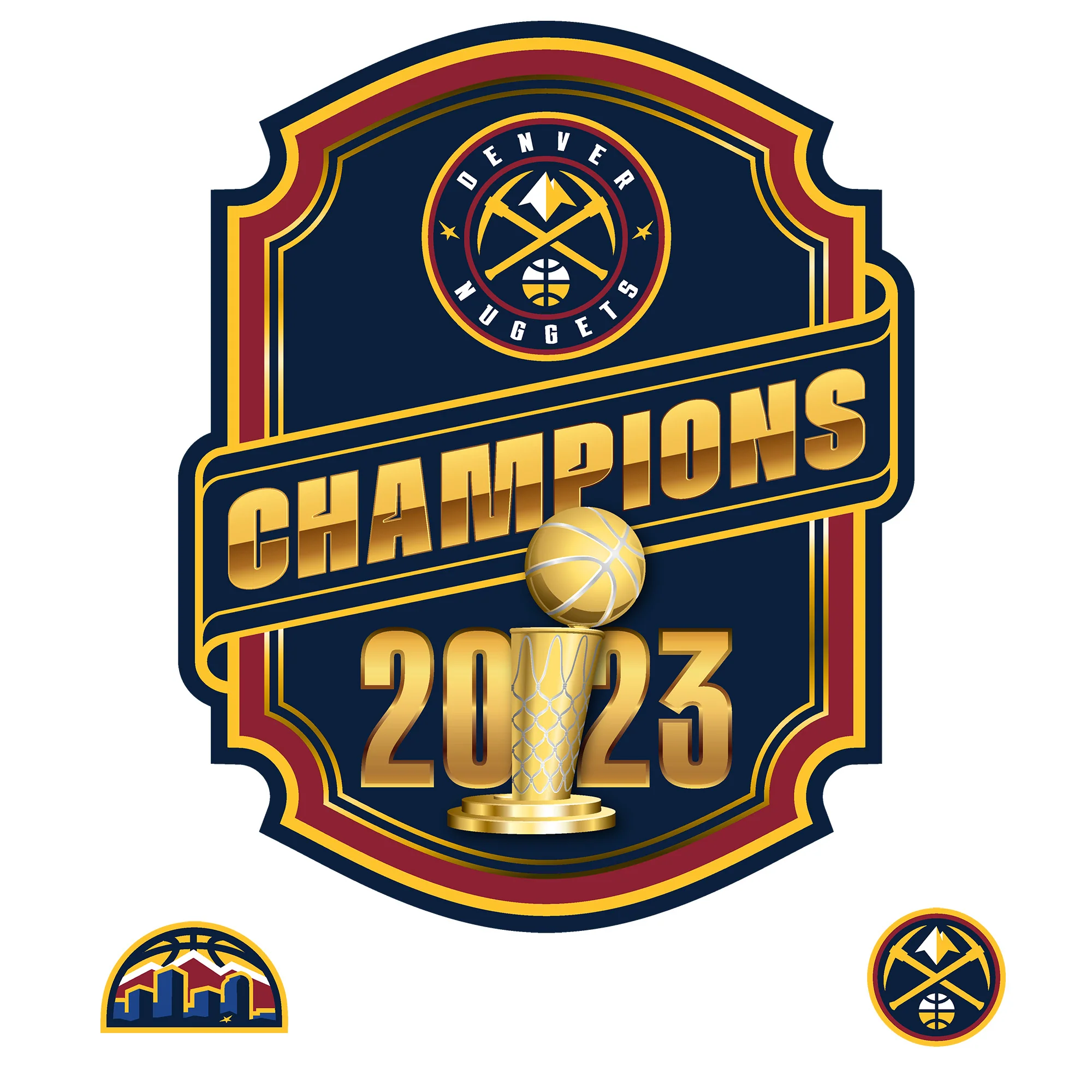 Denver Nuggets - RealBig 2023 Champions Logo Collection - Official NBA - Reusable Vinyl Wall Decals - Image 3