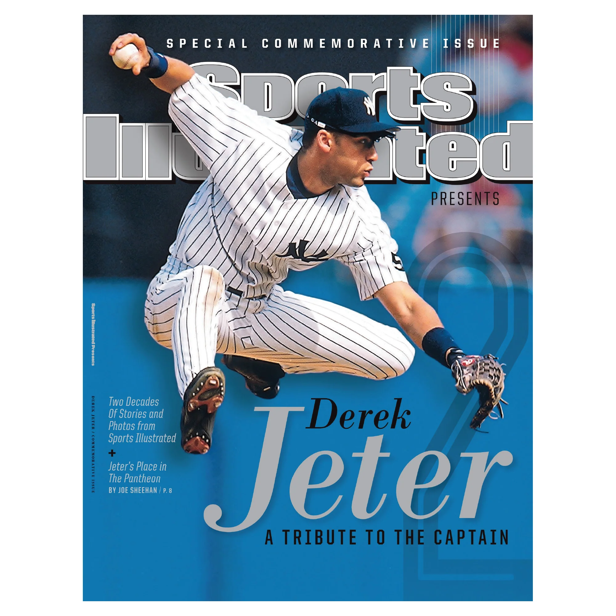 Derek Jeter - Commemorative Issue Sports Illustrated Cover - Peel & Stick Poster - Official MLB - New York Yankees - Reusable Vinyl Wall Decal