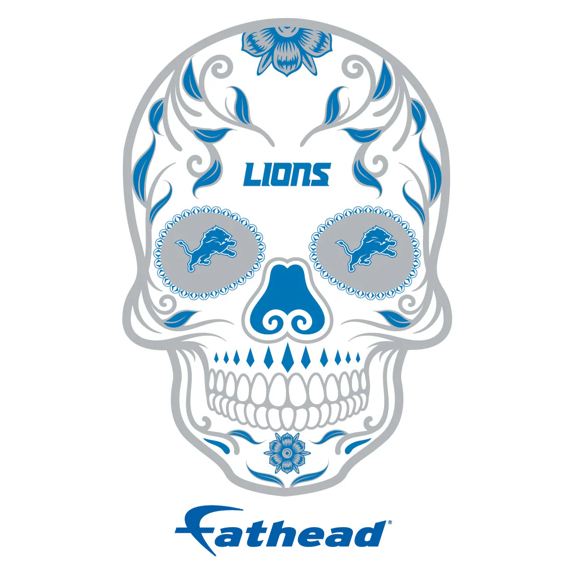 Detroit Lions - 5 Skull Minis (Mixed Sizes) - Official NFL - Reusable Vinyl Decals - Image 3
