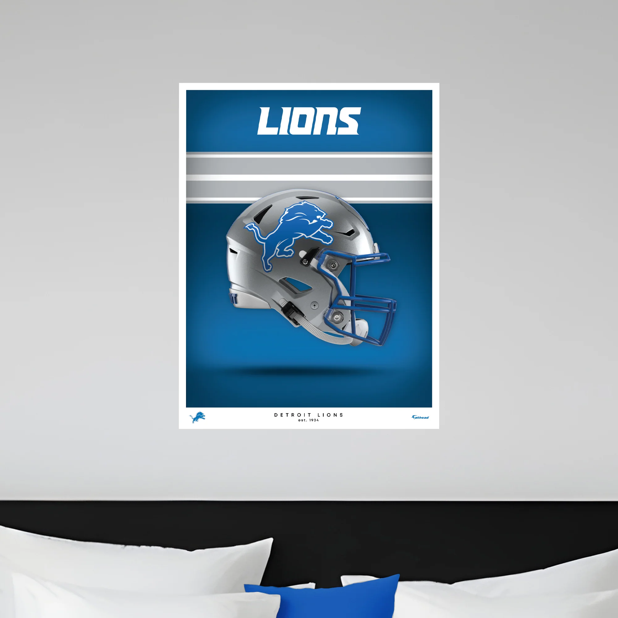 Detroit Lions - Helmet Series - Peel & Stick Poster - Official NFL - Reusable Vinyl Wall Decal - Image 3