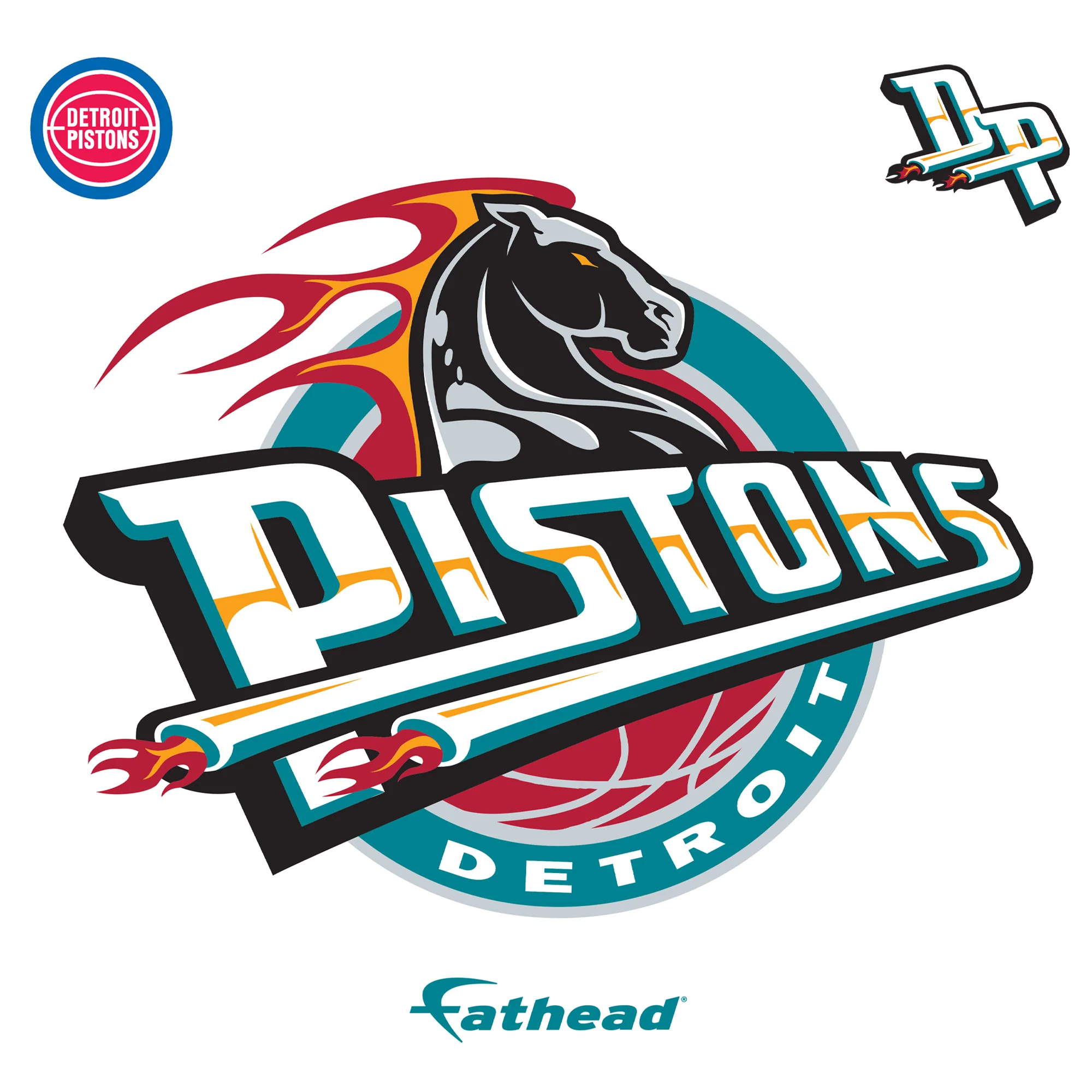 Detroit Pistons - RealBig Classic Logo Collection - Official NBA - Reusable Vinyl Wall Decals - Image 8