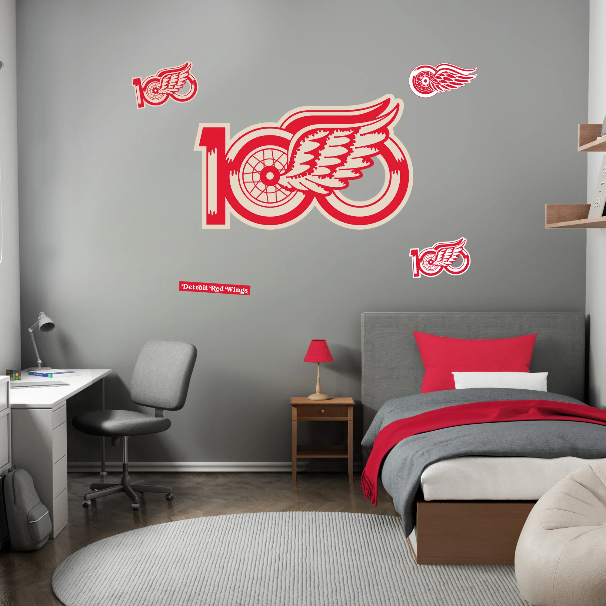 Detroit Red Wings - RealBig Centennial Logo Collection - Official NHL - Reusable Vinyl Wall Decals
