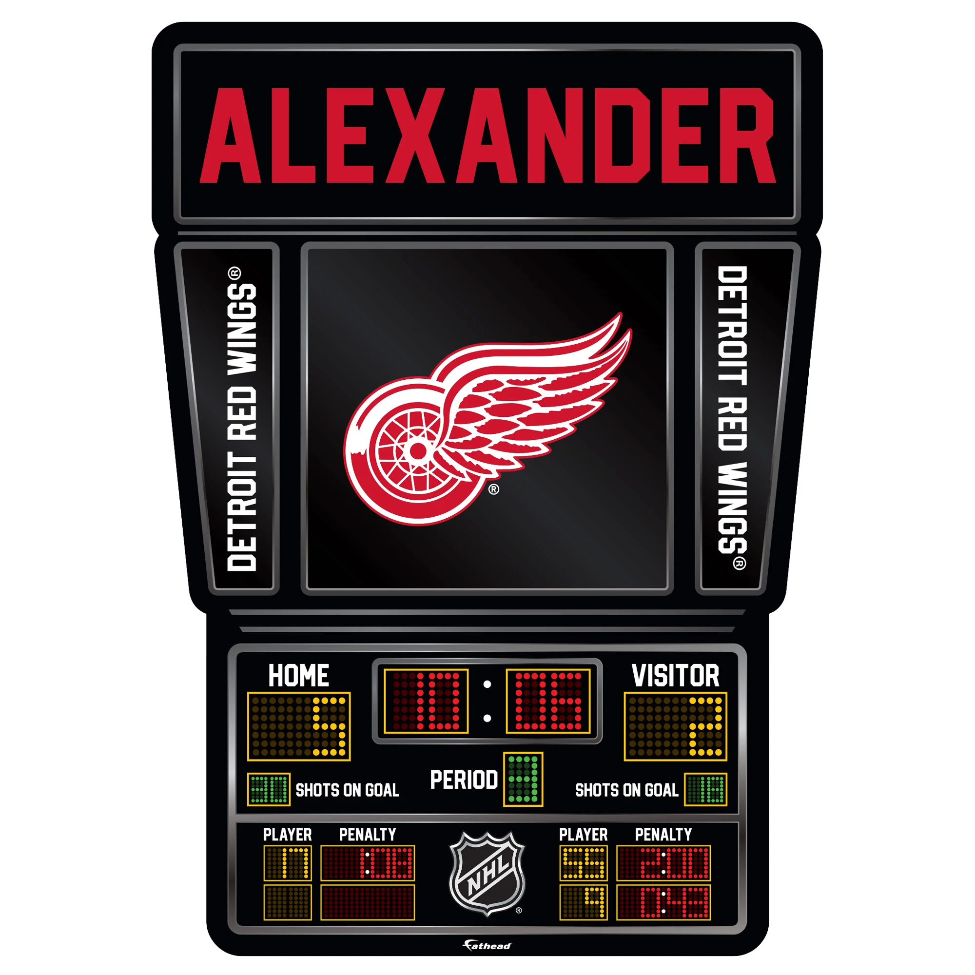 Detroit Red Wings - Scoreboard Graphic - With Personalized Name - Official NHL - Vinyl Transfer Decal - Image 8