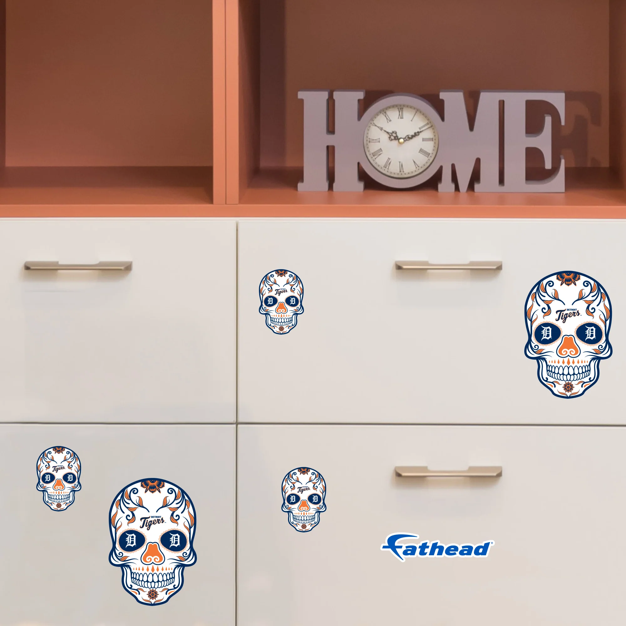 Detroit Tigers - 5 Sugar Skull Logo Minis (Mixed Sizes) - Official MLB - Reusable Vinyl Decals - Image 2