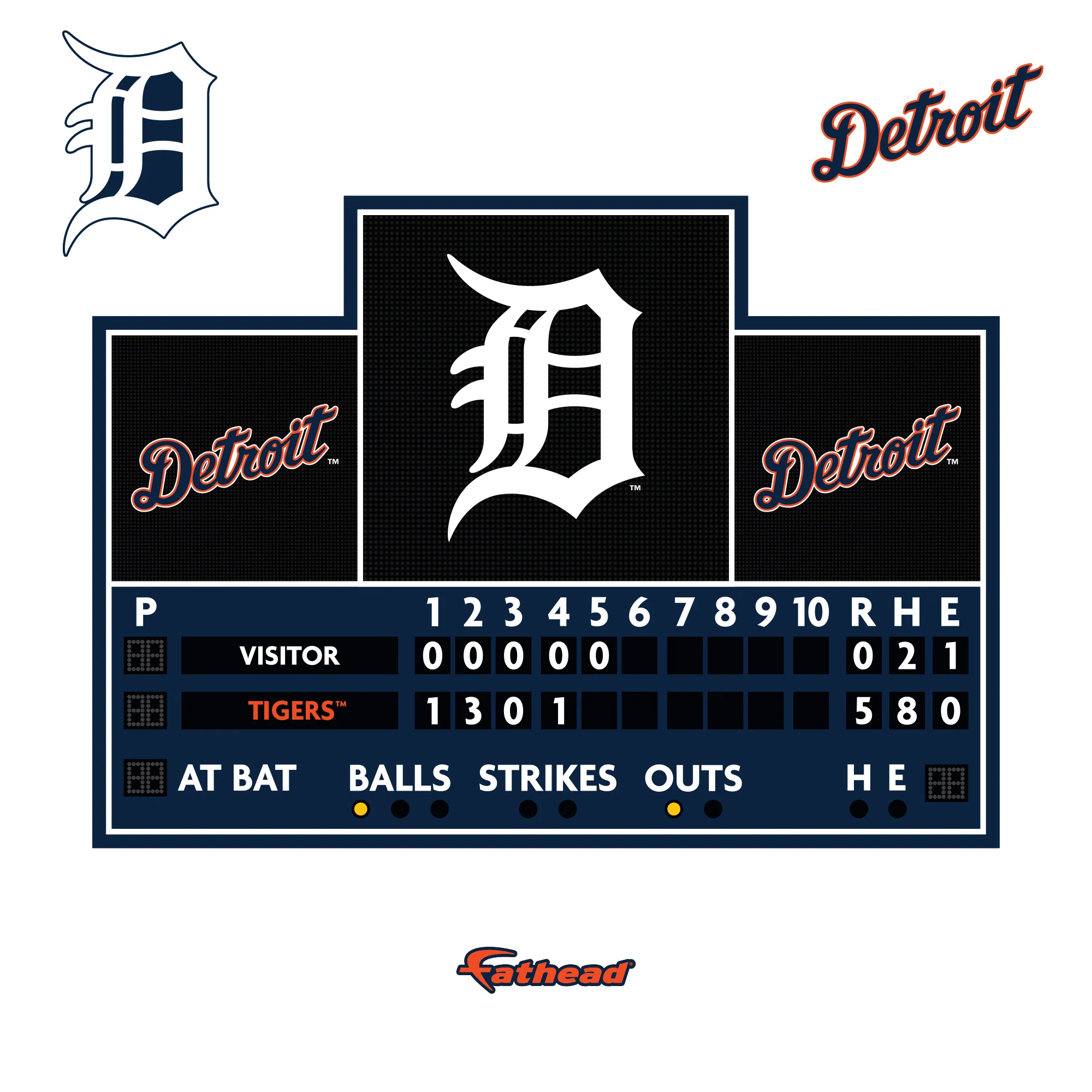Detroit Tigers - RealBig Scoreboard Collection - Official MLB - Reusable Vinyl Wall Decals - Image 6