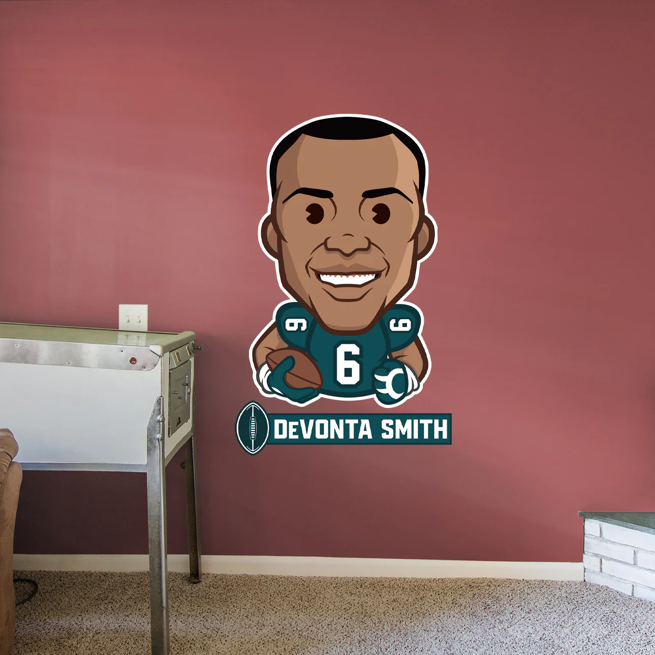 DeVonta Smith Emoji - RealBig Collection - Official NFLPA - Philadelphia Eagles - Reusable Vinyl Wall Decals - Image 10