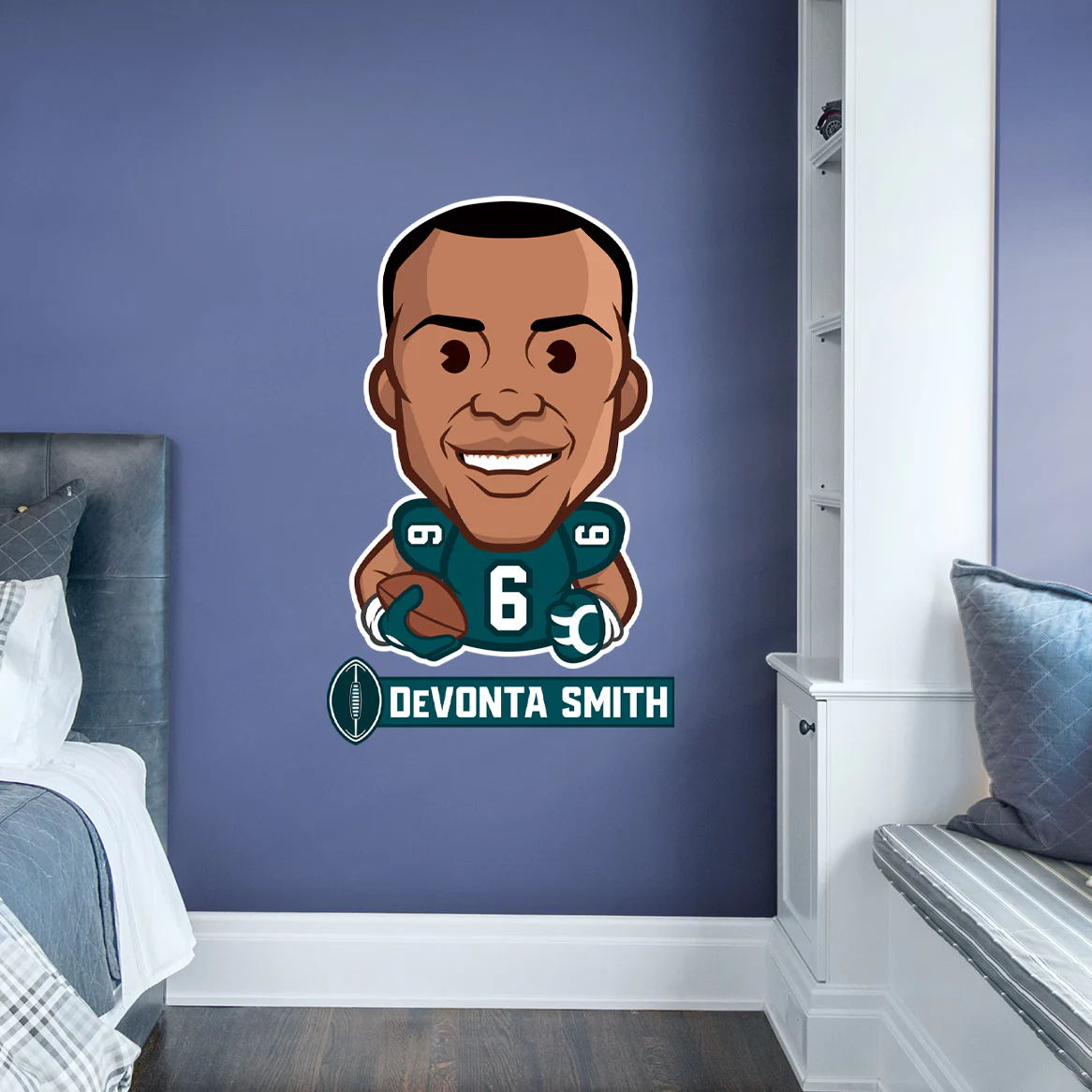 DeVonta Smith Emoji - RealBig Collection - Official NFLPA - Philadelphia Eagles - Reusable Vinyl Wall Decals - Image 2
