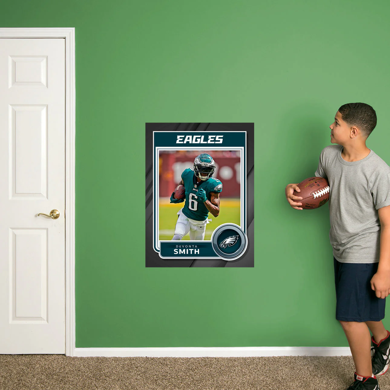 DeVonta Smith - Peel & Stick Poster - Official NFL - Philadelphia Eagles - Reusable Vinyl Wall Decal - Image 4