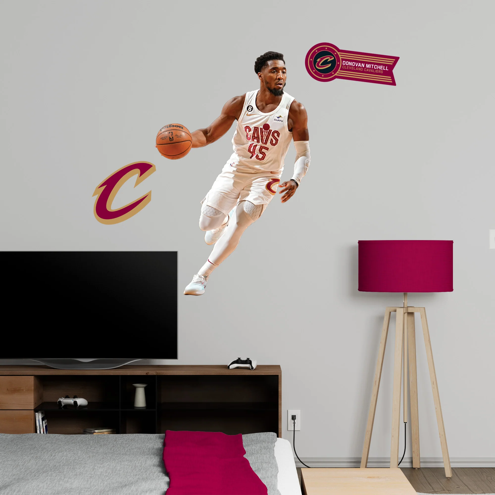Donovan Mitchell - RealBig Collection - Official NBA - Cleveland Cavaliers - Reusable Vinyl Wall Decals - Image 5