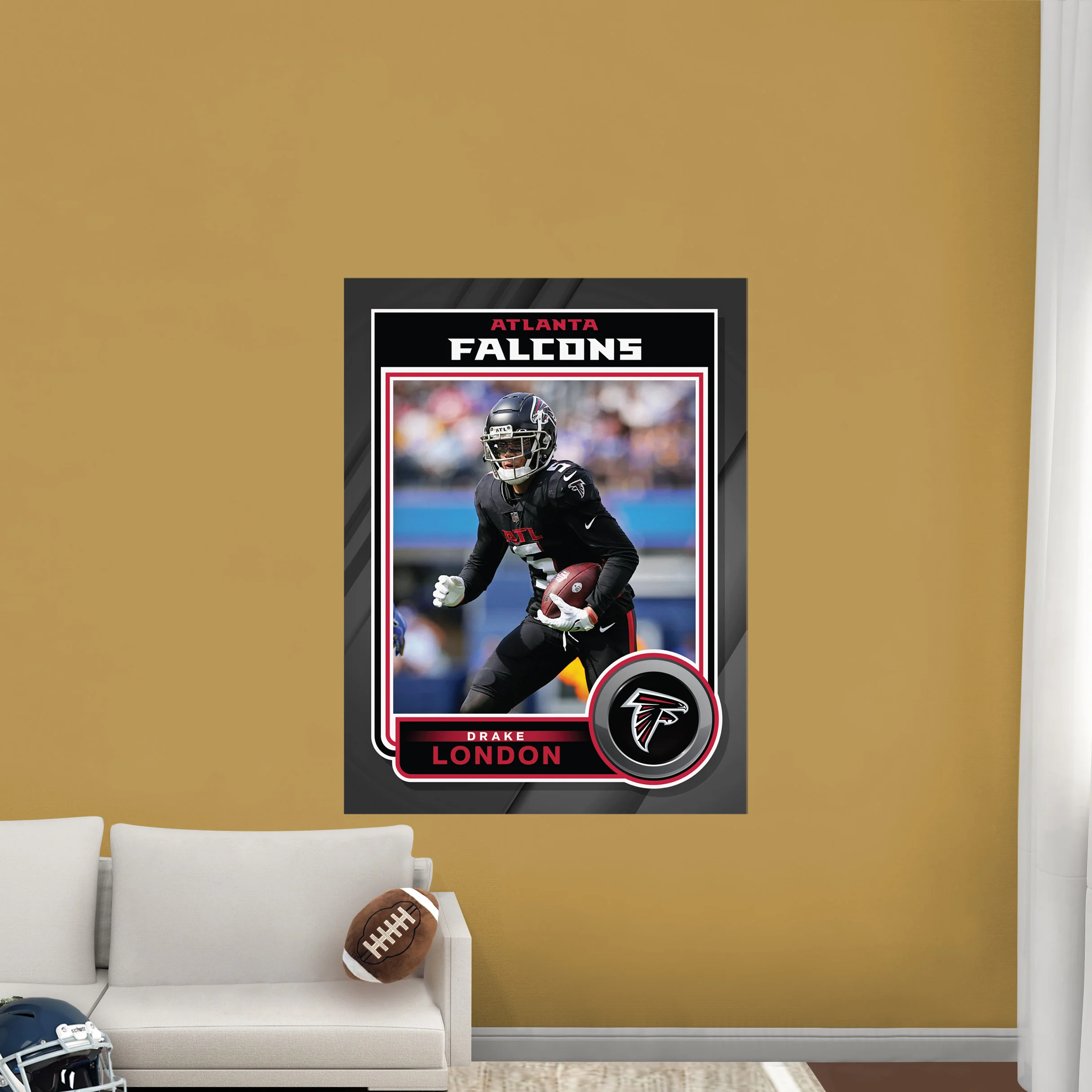 Drake London - Peel & Stick Poster - Official NFL - Atlanta Falcons - Reusable Vinyl Wall Decal - Image 2
