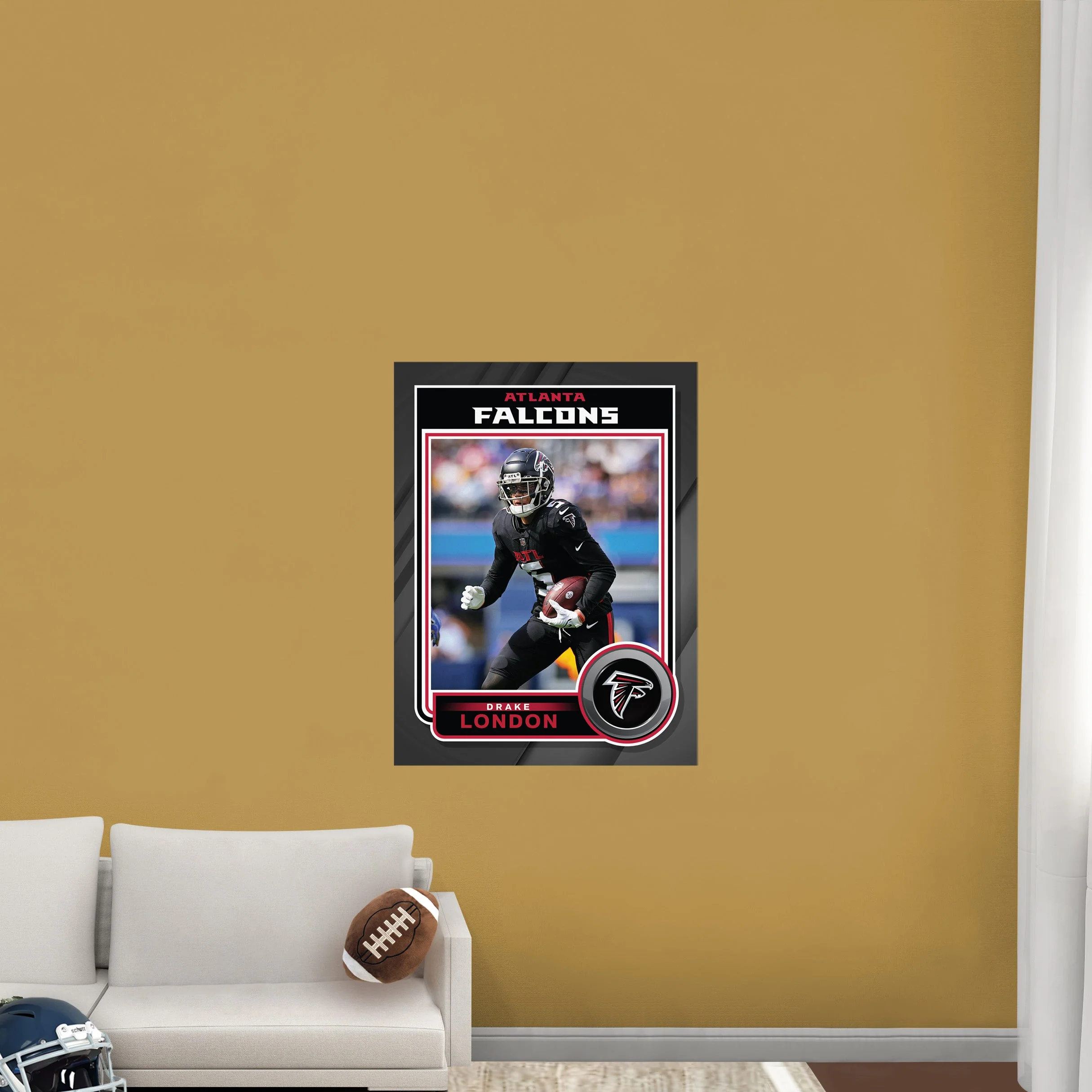 Drake London - Peel & Stick Poster - Official NFL - Atlanta Falcons - Reusable Vinyl Wall Decal - Image 4