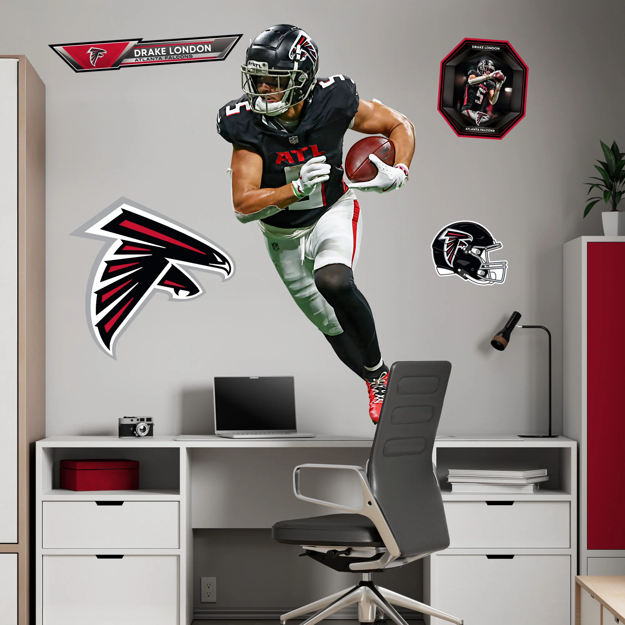 Drake London - RealBig Collection - Official NFL - Atlanta Falcons - Reusable Vinyl Wall Decals