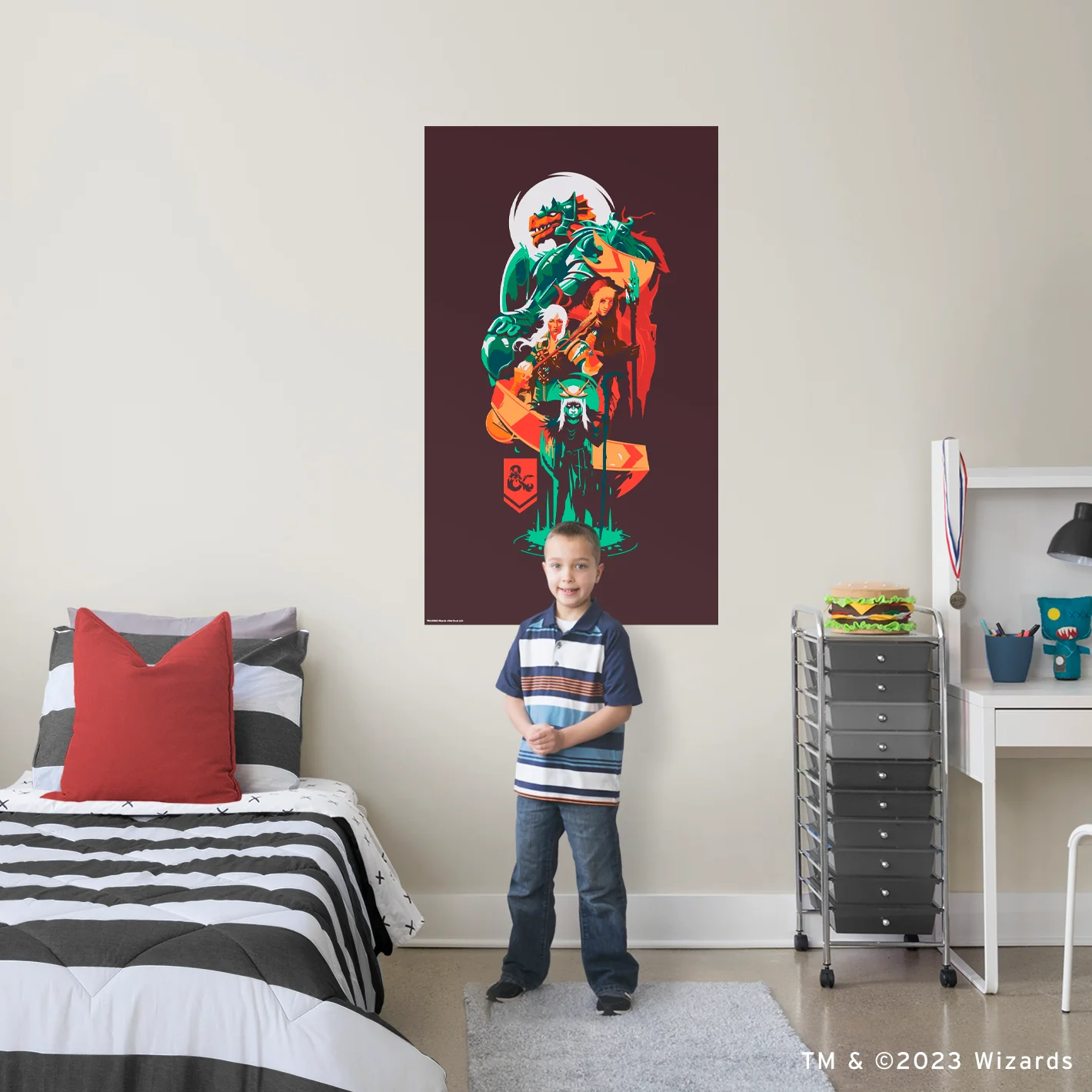 Dungeons & Dragons - 'Stacked Against the Odds' - Peel & Stick Poster - Official Hasbro - Reusable Vinyl Wall Decal - Image 3