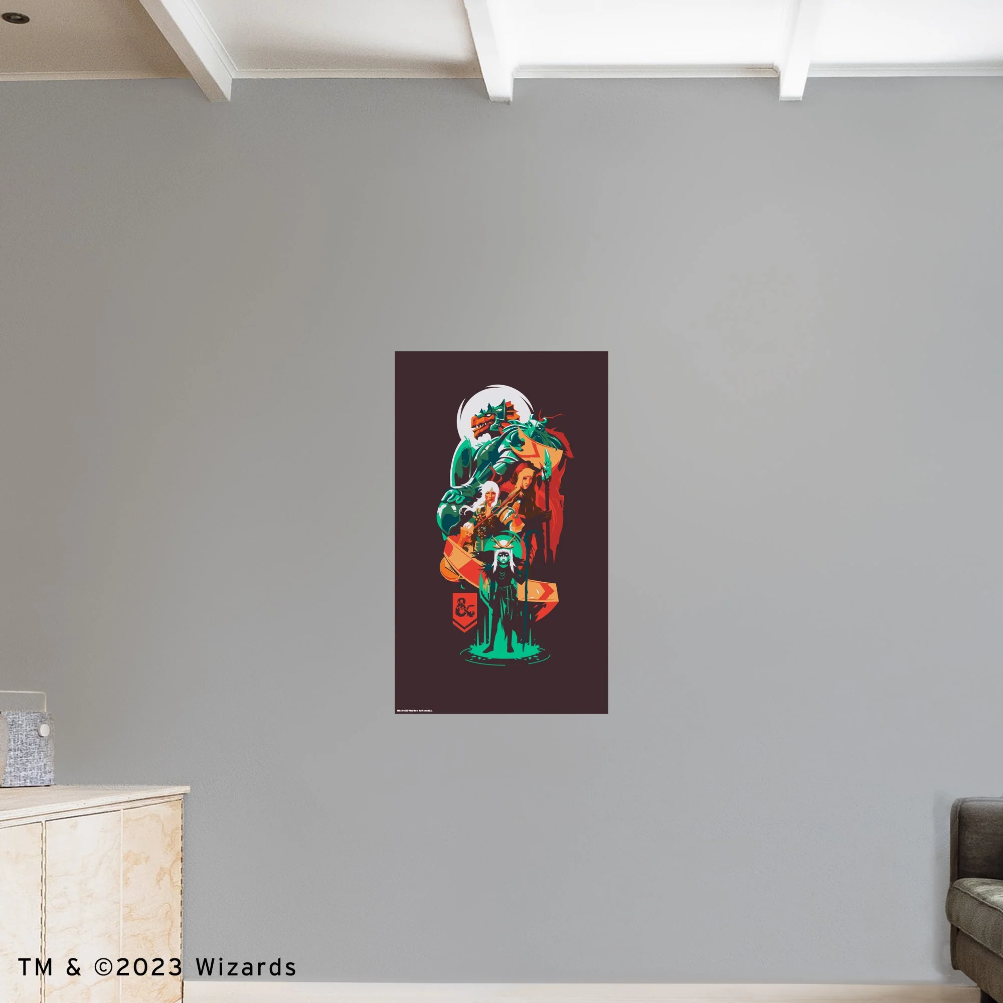 Dungeons & Dragons - 'Stacked Against the Odds' - Peel & Stick Poster - Official Hasbro - Reusable Vinyl Wall Decal - Image 4