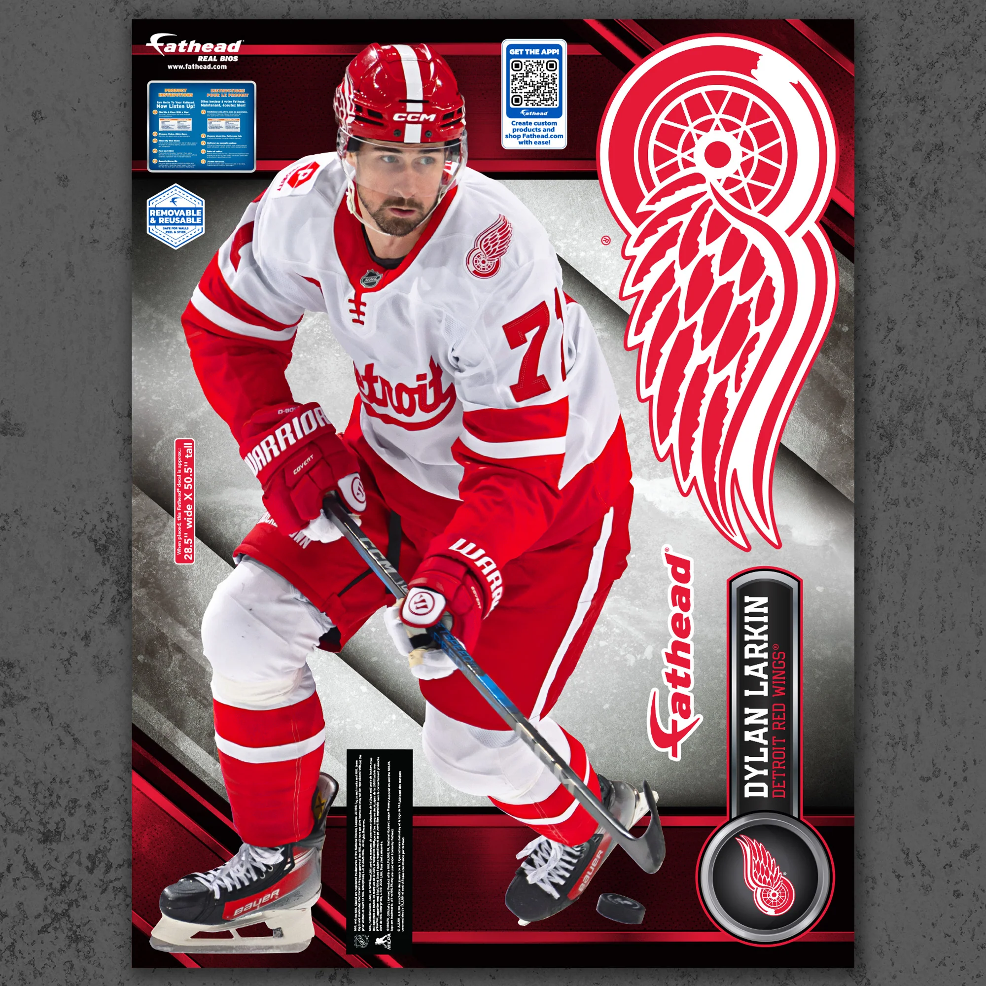 Dylan Larkin - RealBig Stadium Series Collection - Official NHL - Detroit Red Wings - Reusable Vinyl Wall Decals - Image 5