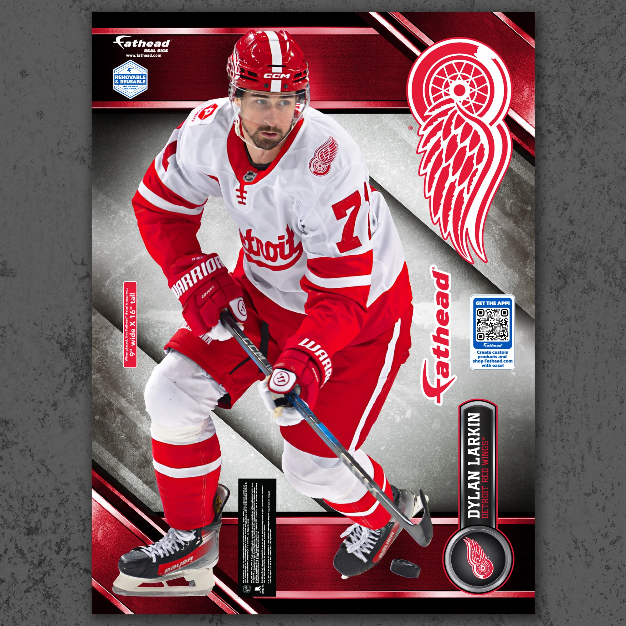 Dylan Larkin - RealBig Stadium Series Collection - Official NHL - Detroit Red Wings - Reusable Vinyl Wall Decals - Image 7