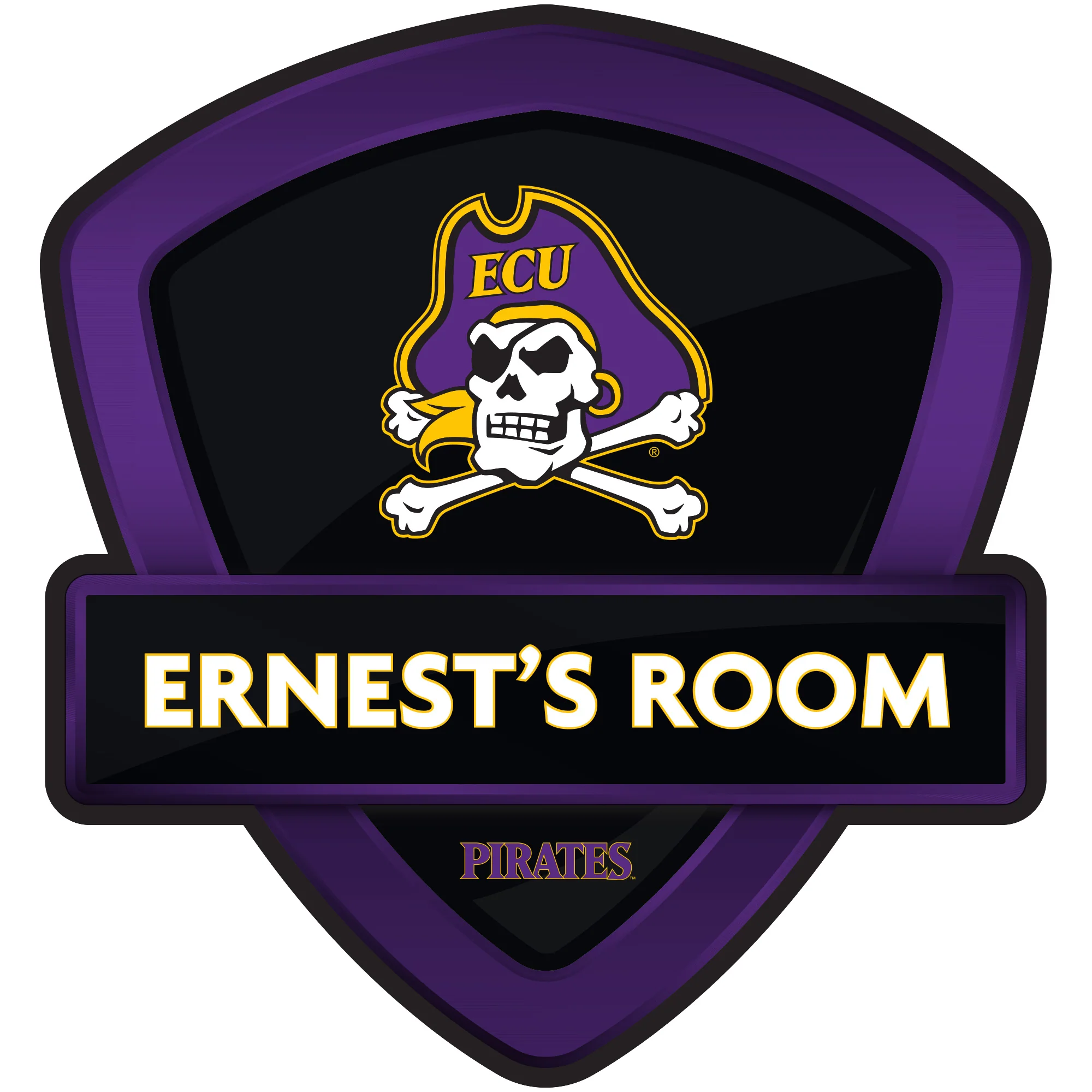 East Carolina Pirates - Badge - With Personalized Name - Official NCAA - Vinyl Transfer Decal - Image 2