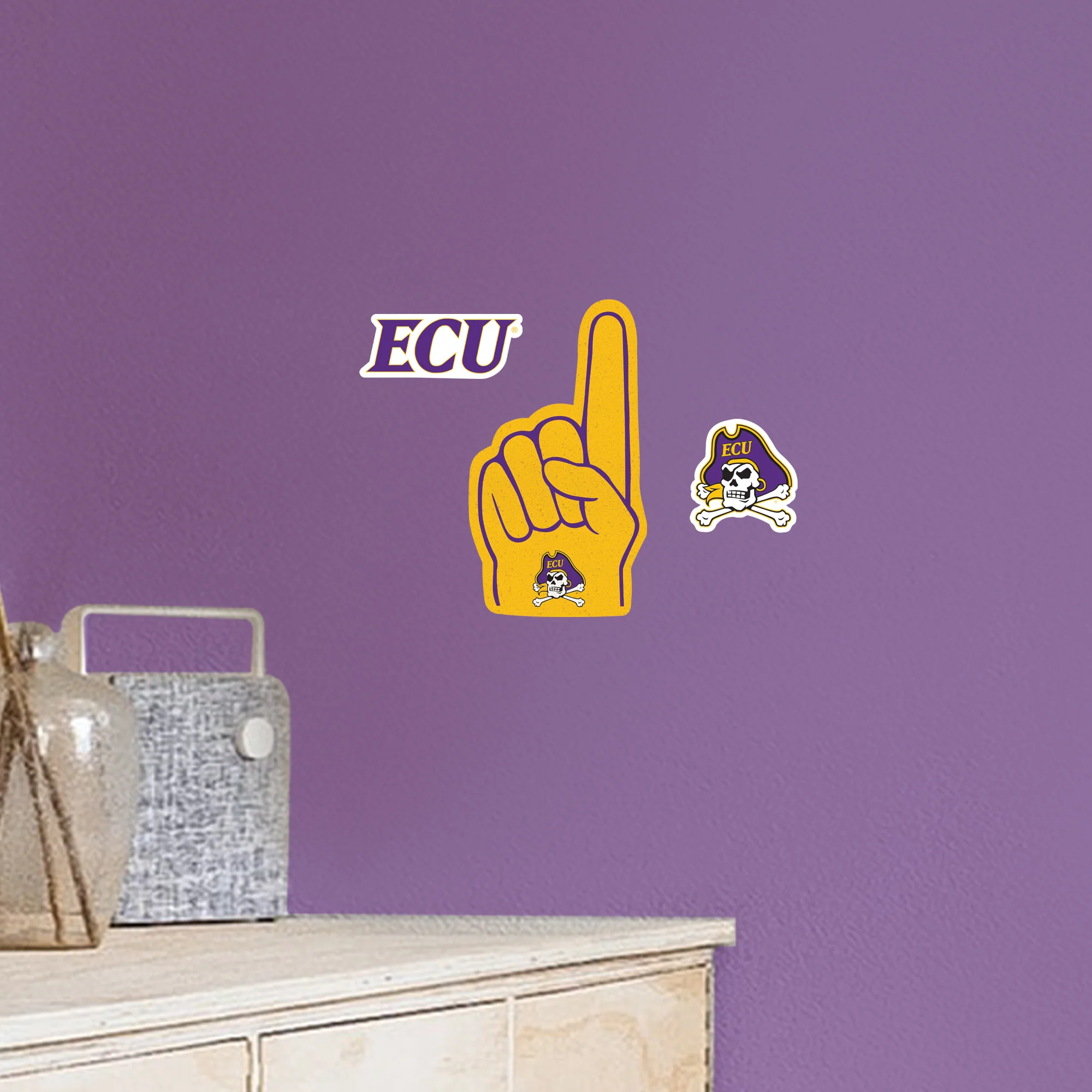 East Carolina Pirates - RealBig Foam Finger Collection - Official NCAA - Reusable Vinyl Wall Decals - Image 8