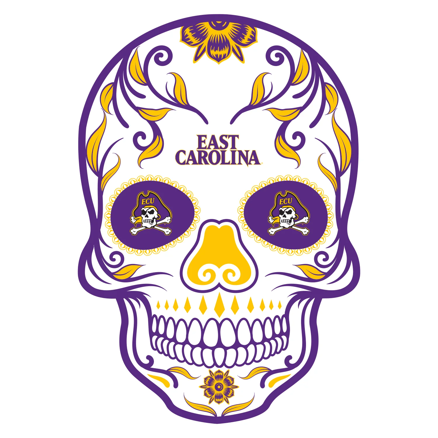 East Carolina Pirates - Skull - Outdoor Wall Decals - Official NCAA - Scratch Resistant Alumigraphics Smooth - Image 3