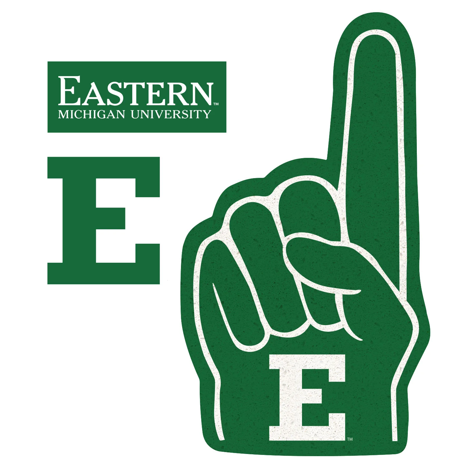 Eastern Michigan Eagles - RealBig Foam Finger Collection - Official NCAA - Reusable Vinyl Wall Decals - Image 2