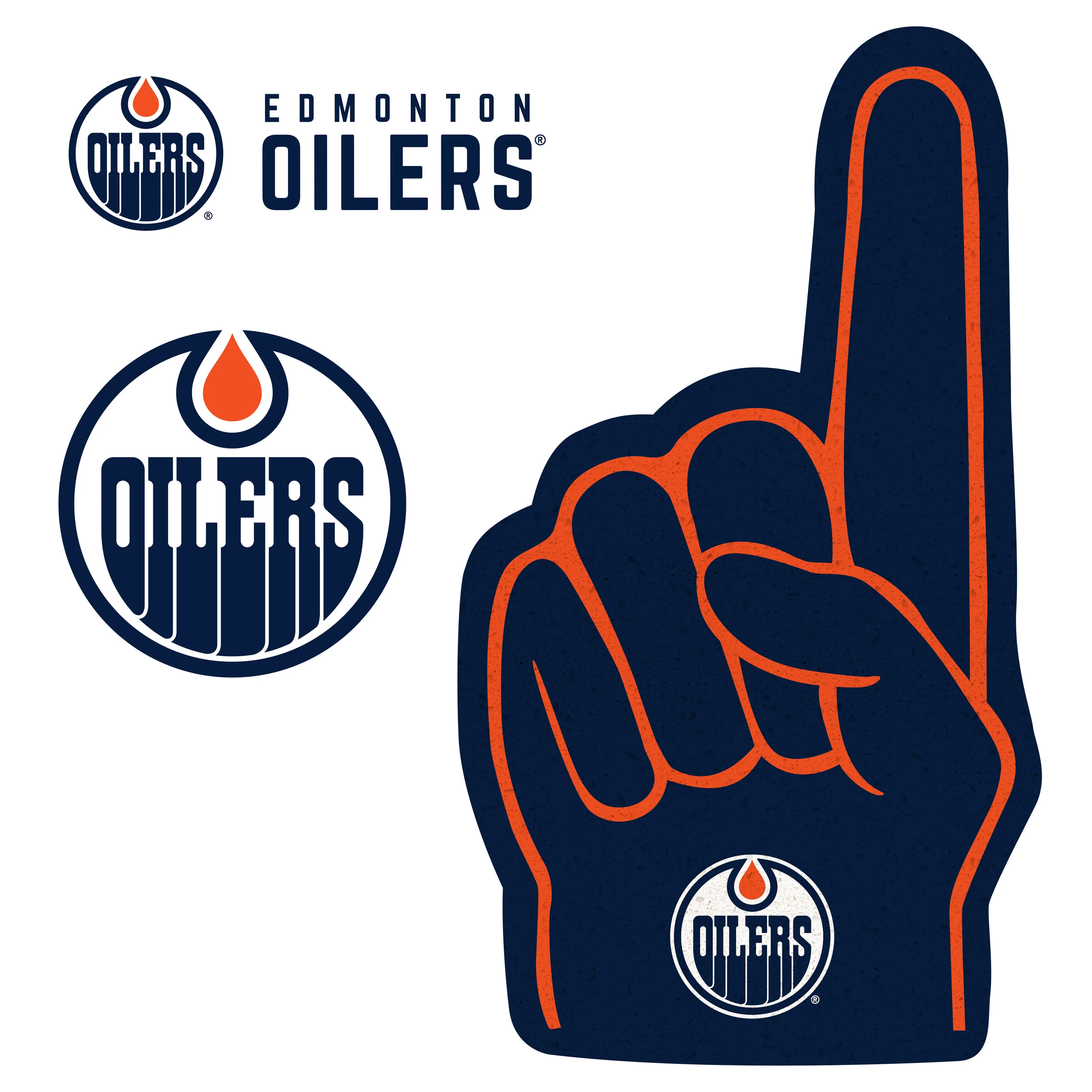 Edmonton Oilers - RealBig Foam Finger Collection - Official NHL - Reusable Vinyl Wall Decals - Image 3