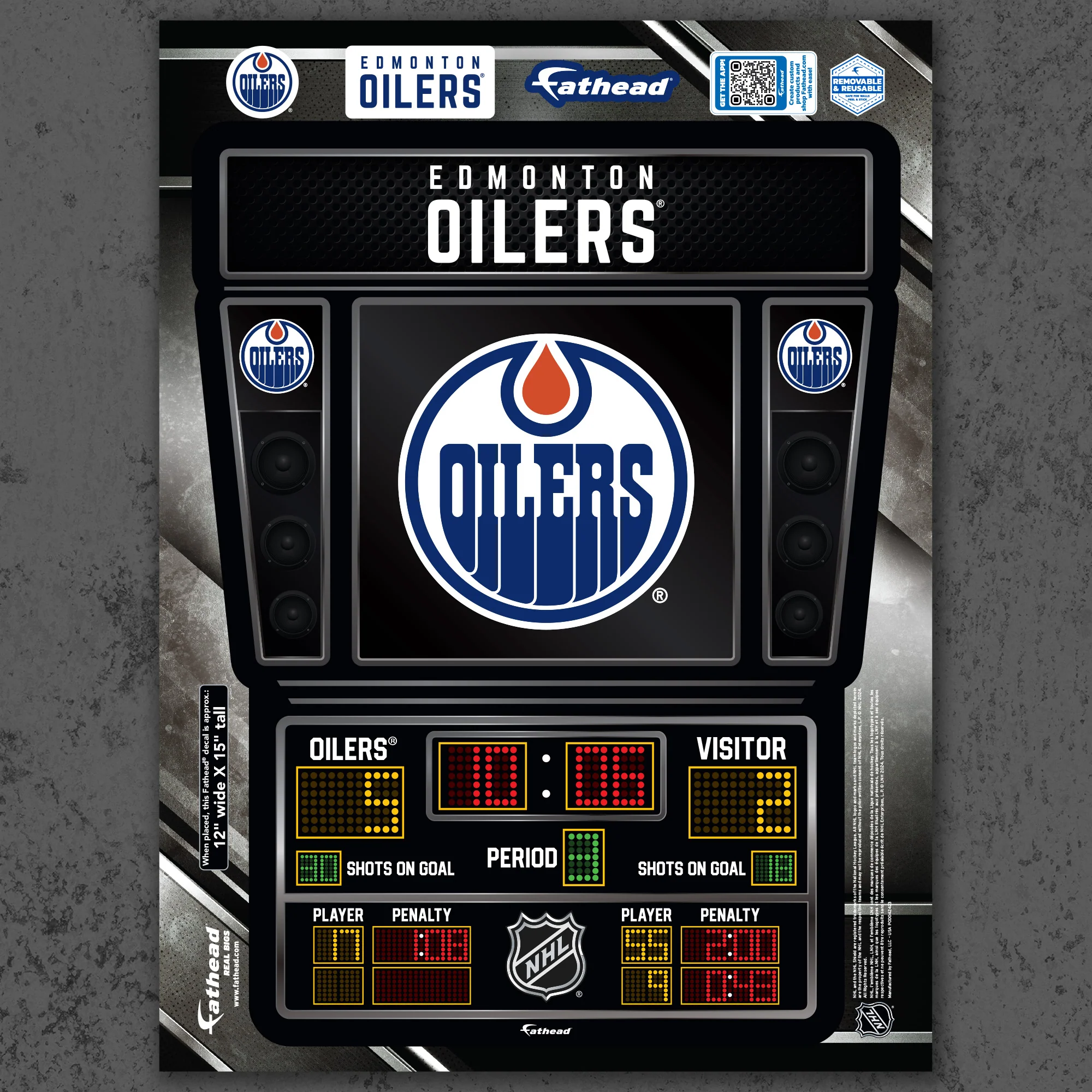 Edmonton Oilers - RealBig Scoreboard Collection - Official NHL - Reusable Vinyl Wall Decals - Image 7