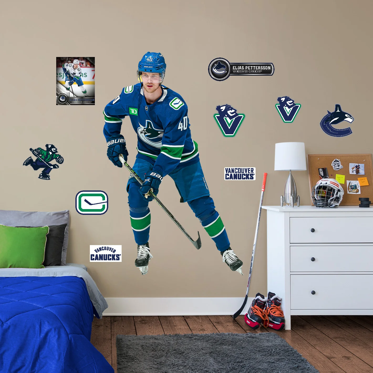 Elias Pettersson - RealBig Collection - Official NHL - Vancouver Canucks - Reusable Vinyl Wall Decals #3