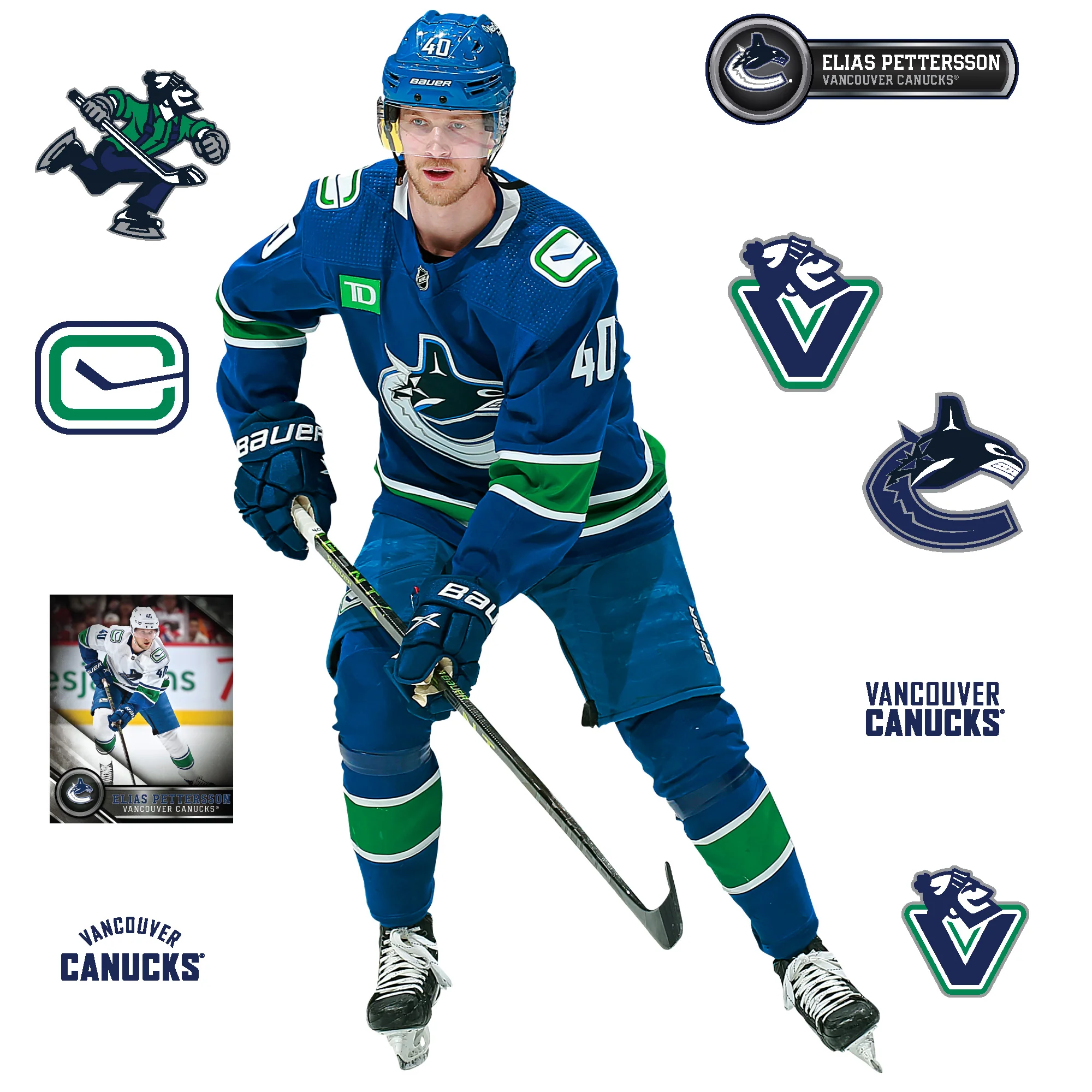 Elias Pettersson - RealBig Collection - Official NHL - Vancouver Canucks - Reusable Vinyl Wall Decals #3 - Image 3