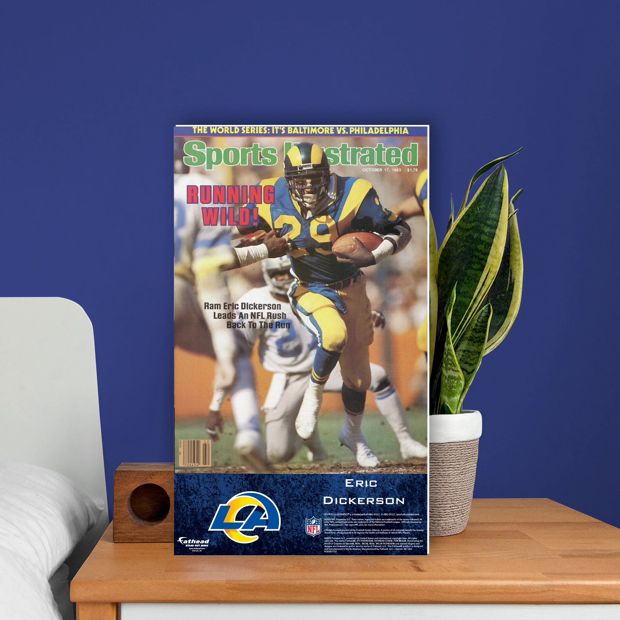 Eric Dickerson - October 1983 Sports Illustrated Cover - Mini Stand Out - Official NFL - Los Angeles Rams - Cardstock Cutout