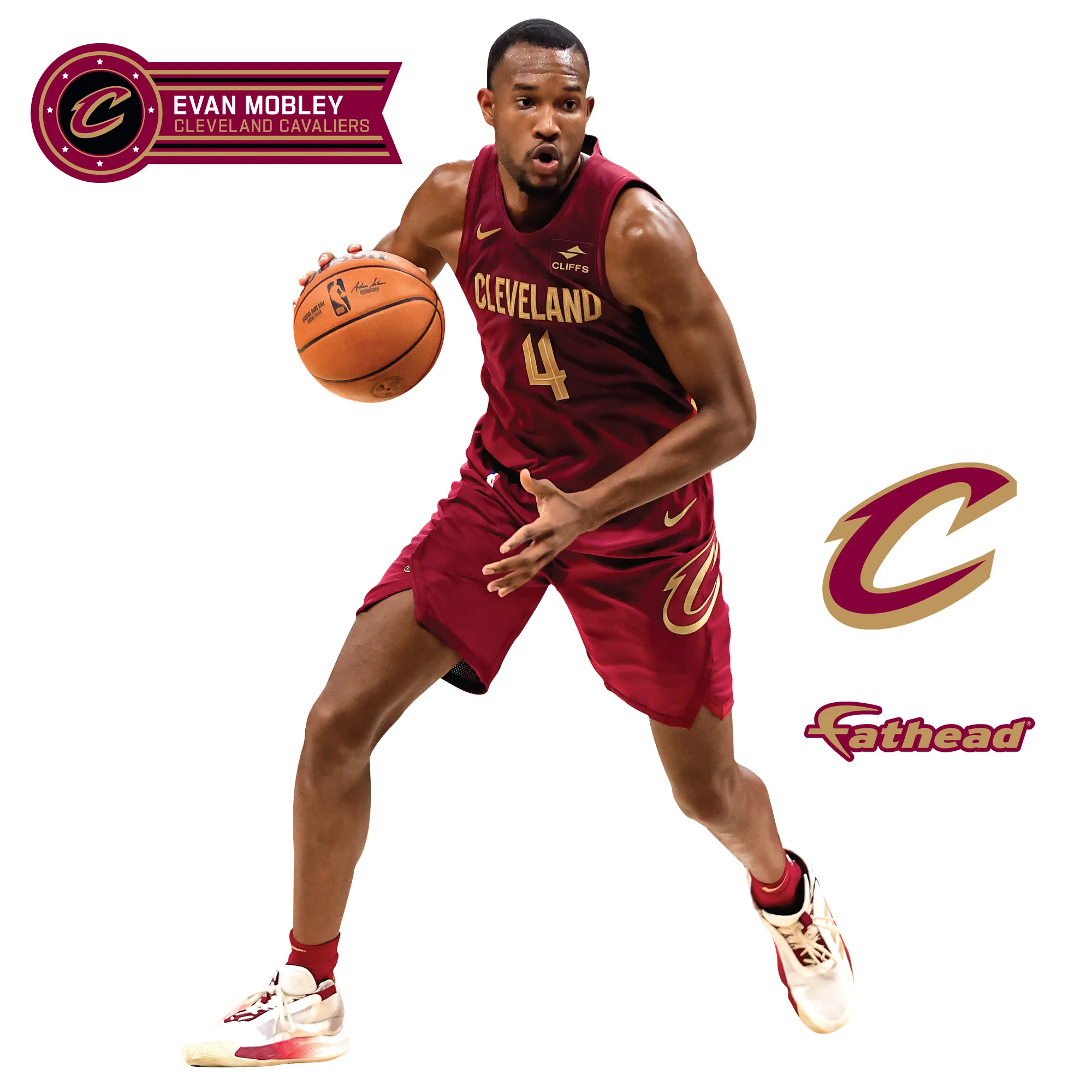 Evan Mobley - RealBig Collection - Official NBA - Cleveland Cavaliers - Reusable Vinyl Wall Decals #2 - Image 8